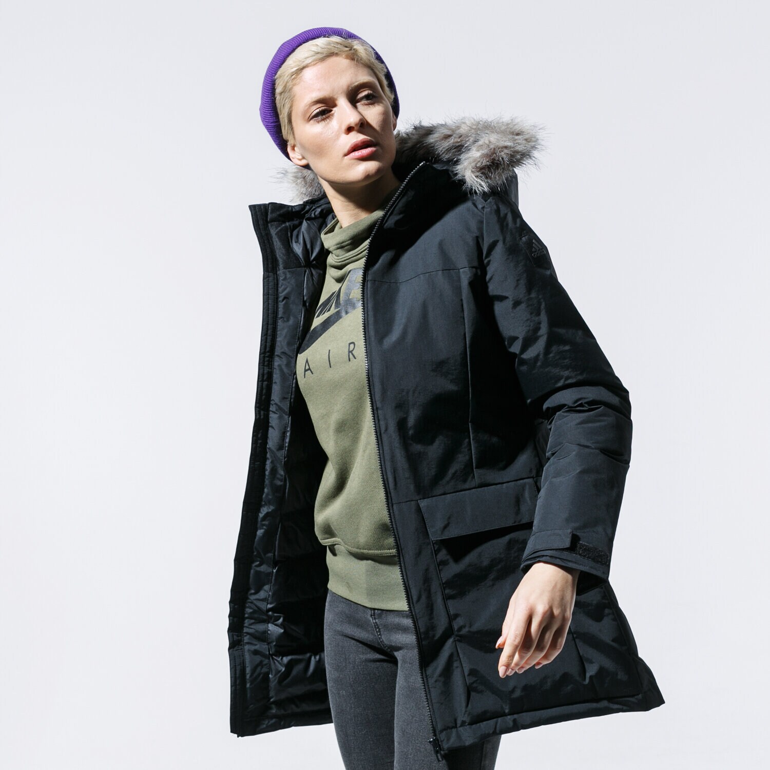 Kurtka zimowa damska ADIDAS KURTKA W XPLORIC PARKA BQ6803 CZARNY