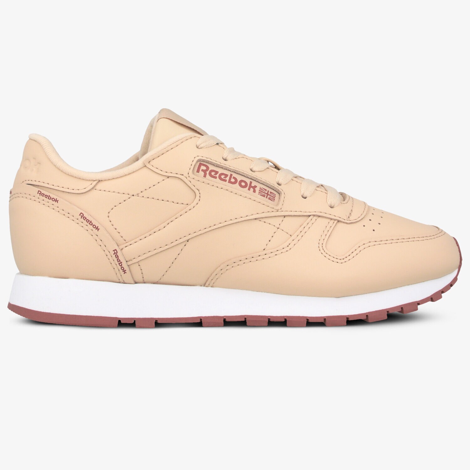 Buty sneakersy damskie REEBOK CL LTHR DV7100 BEŻOWY
