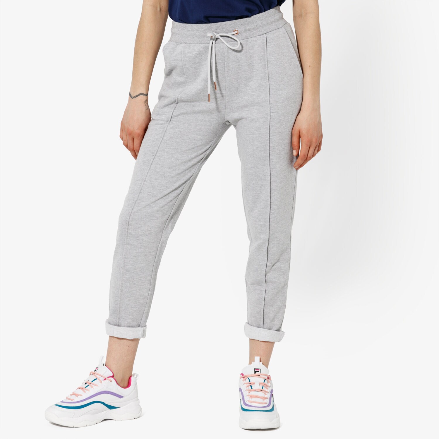 Spodnie sportowe damskie CONFRONT SPODNIE IVY CF19SPD01002 SZARY