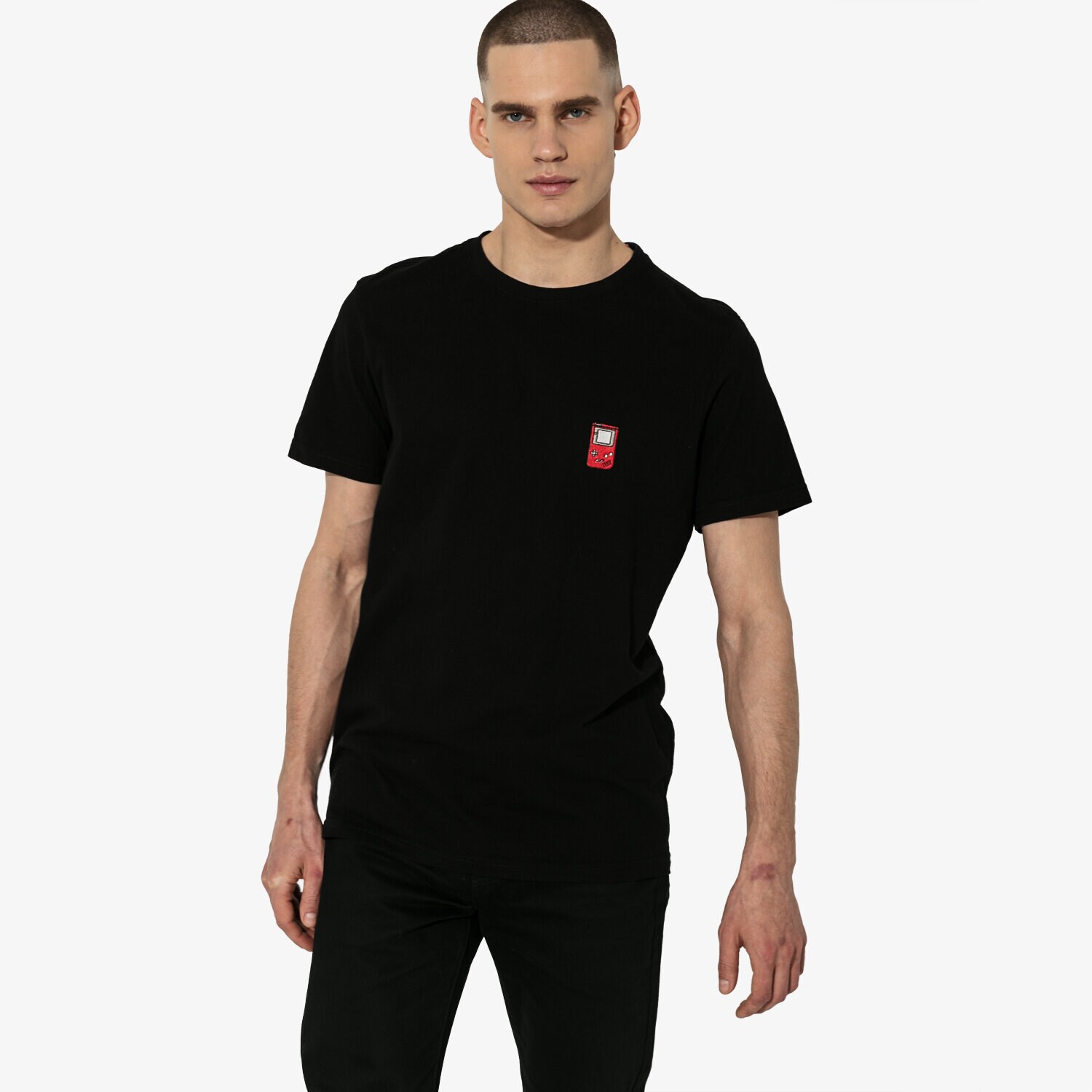 Koszulka, t-shirt sportowy męski CONFRONT T-SHIRT SS GAMEBOY CF19TSM72001 CZARNY