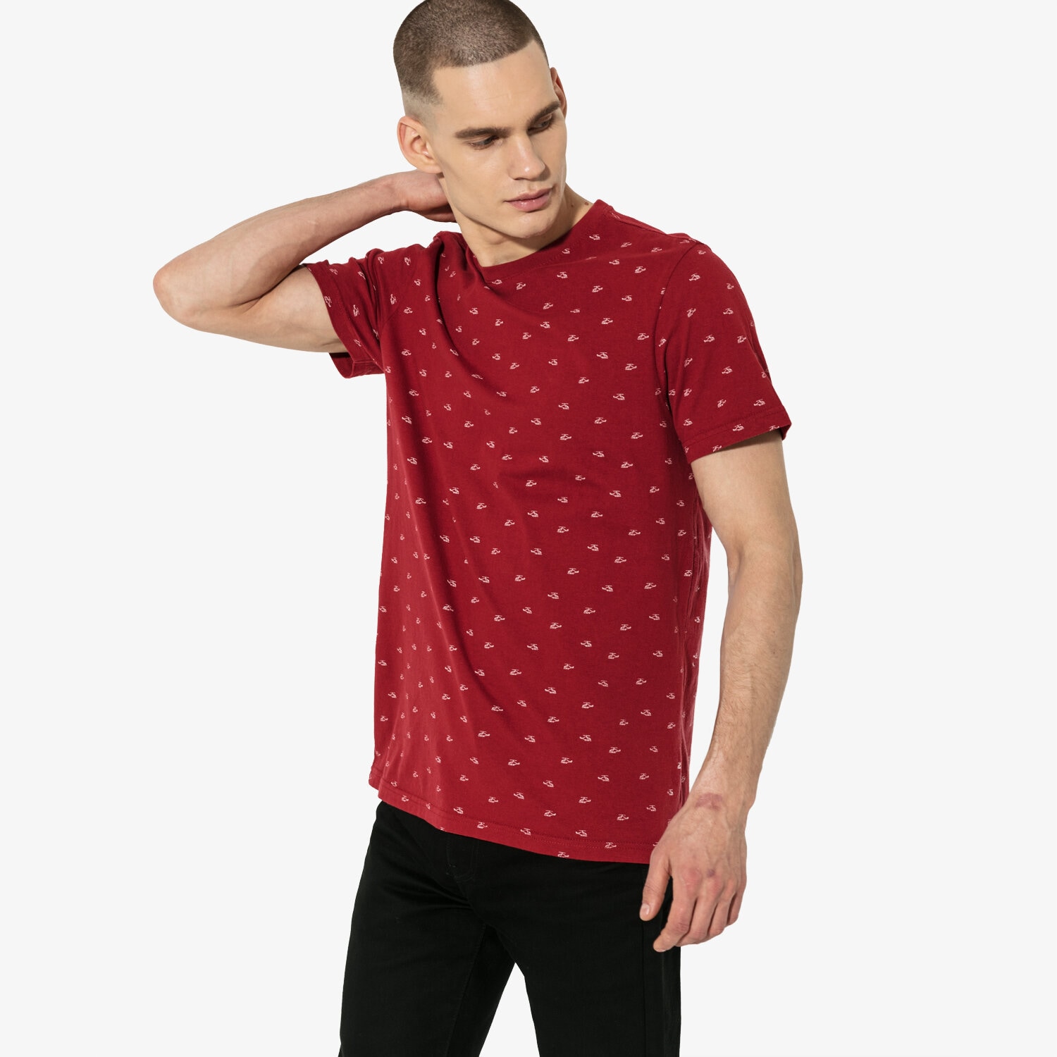 Koszulka, t-shirt sportowy męski CONFRONT T-SHIRT SS HELICOPTER CF19TSM83001 CZERWONY