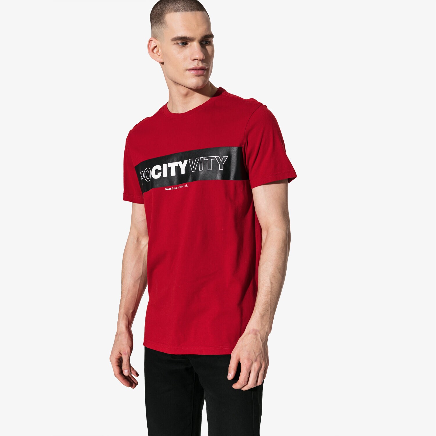 Koszulka, t-shirt sportowy męski CONFRONT T-SHIRT SS CITY CF19TSM91001 CZERWONY