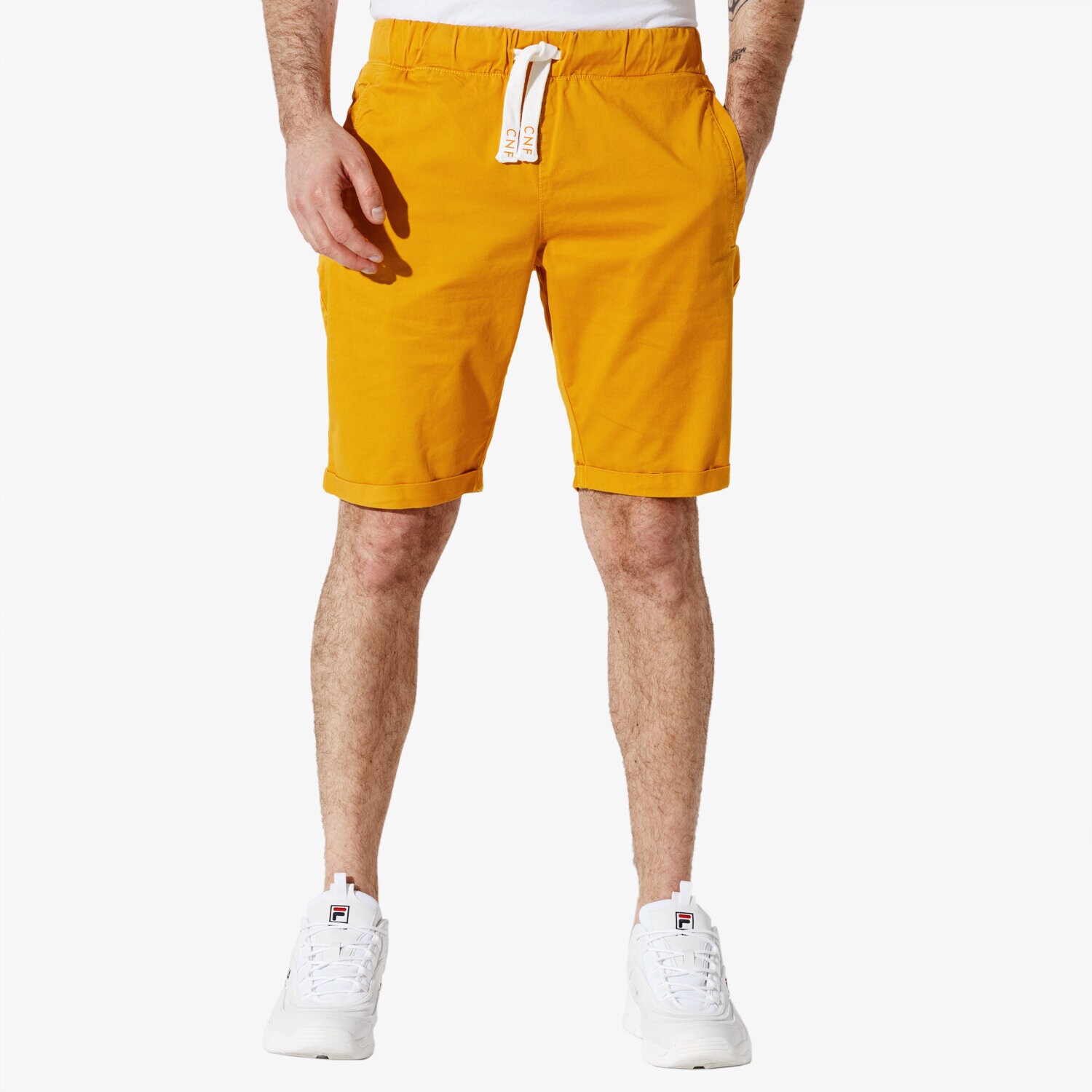 Krótkie spodenki, szorty męskie CONFRONT SZORTY CNF BASIC SHORTS CF19SZM32001 ŻÓŁTY