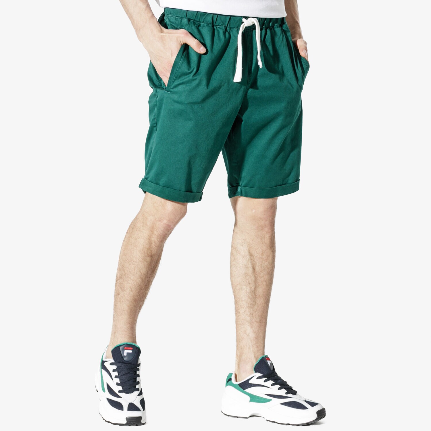 Krótkie spodenki, szorty męskie CONFRONT SZORTY CNF BASIC SHORTS CF19SZM32003 ZIELONY