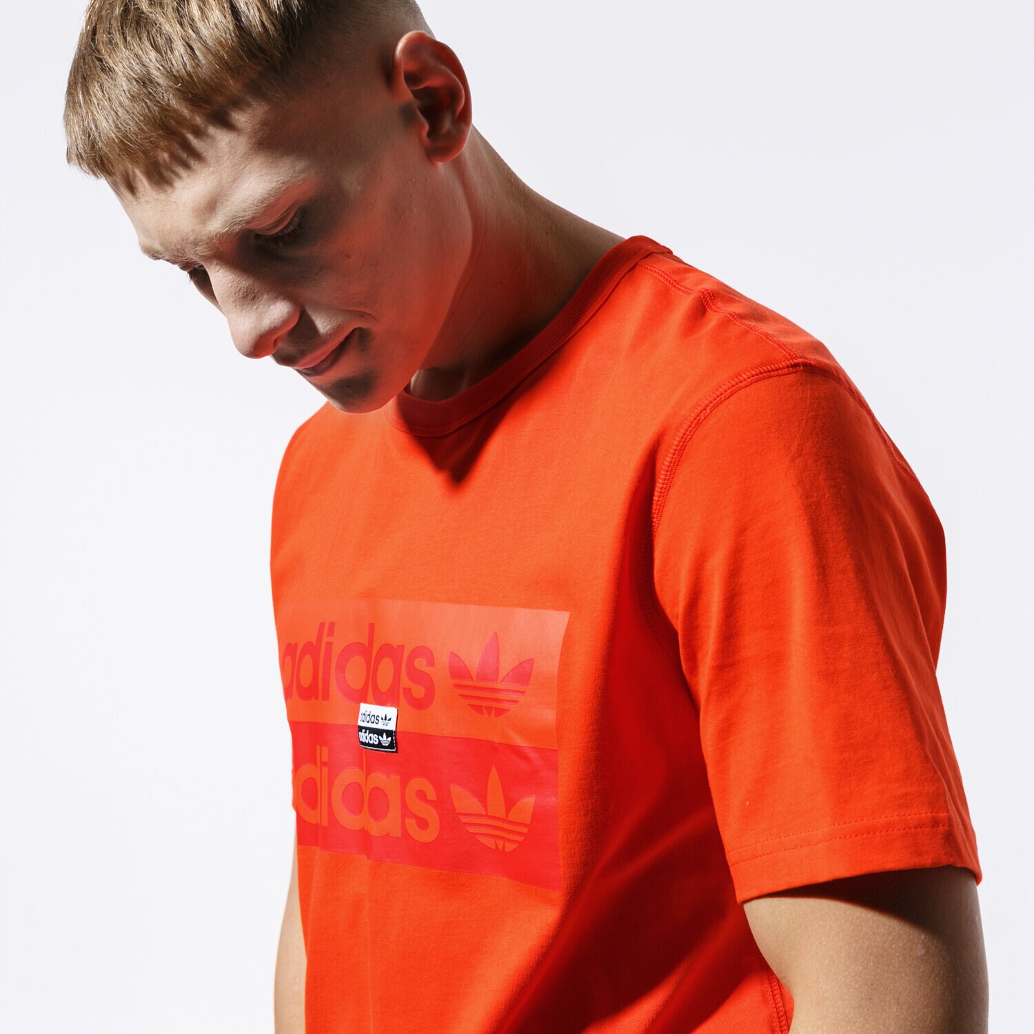 Koszulka, t-shirt sportowy męski ADIDAS T-SHIRT SS VOCAL D TEE ED7196 POMARAŃCZOWY
