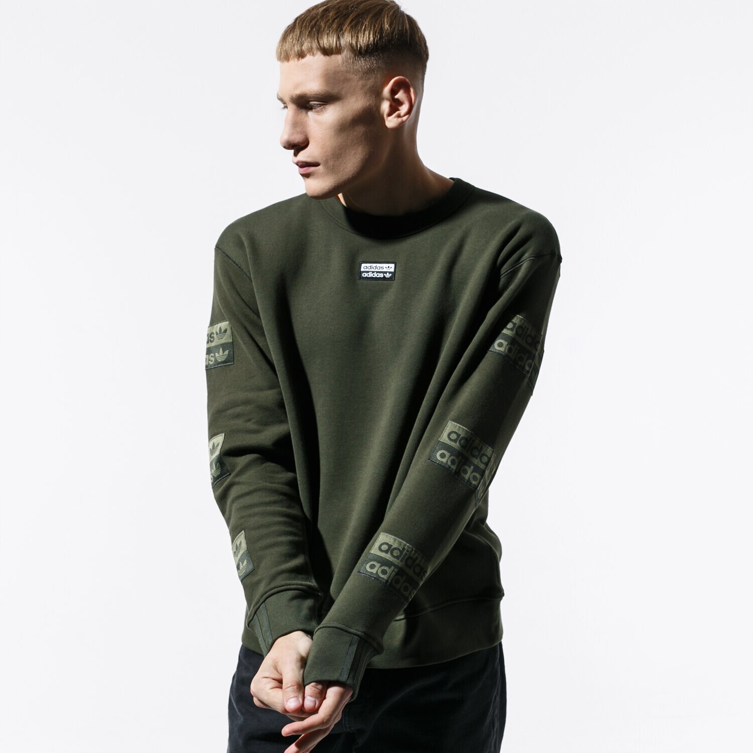 Bluza męska ADIDAS BLUZA VOCAL D CREW ED7203 KHAKI