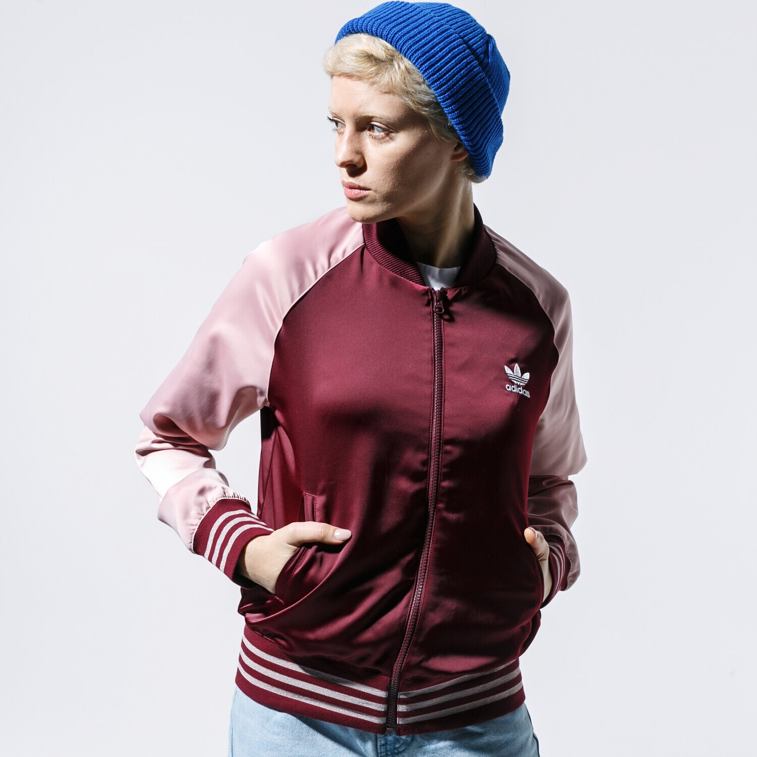 Kurtka zimowa damska ADIDAS KURTKA SATIN BOMBER TT ED4787 MULTICOLOR