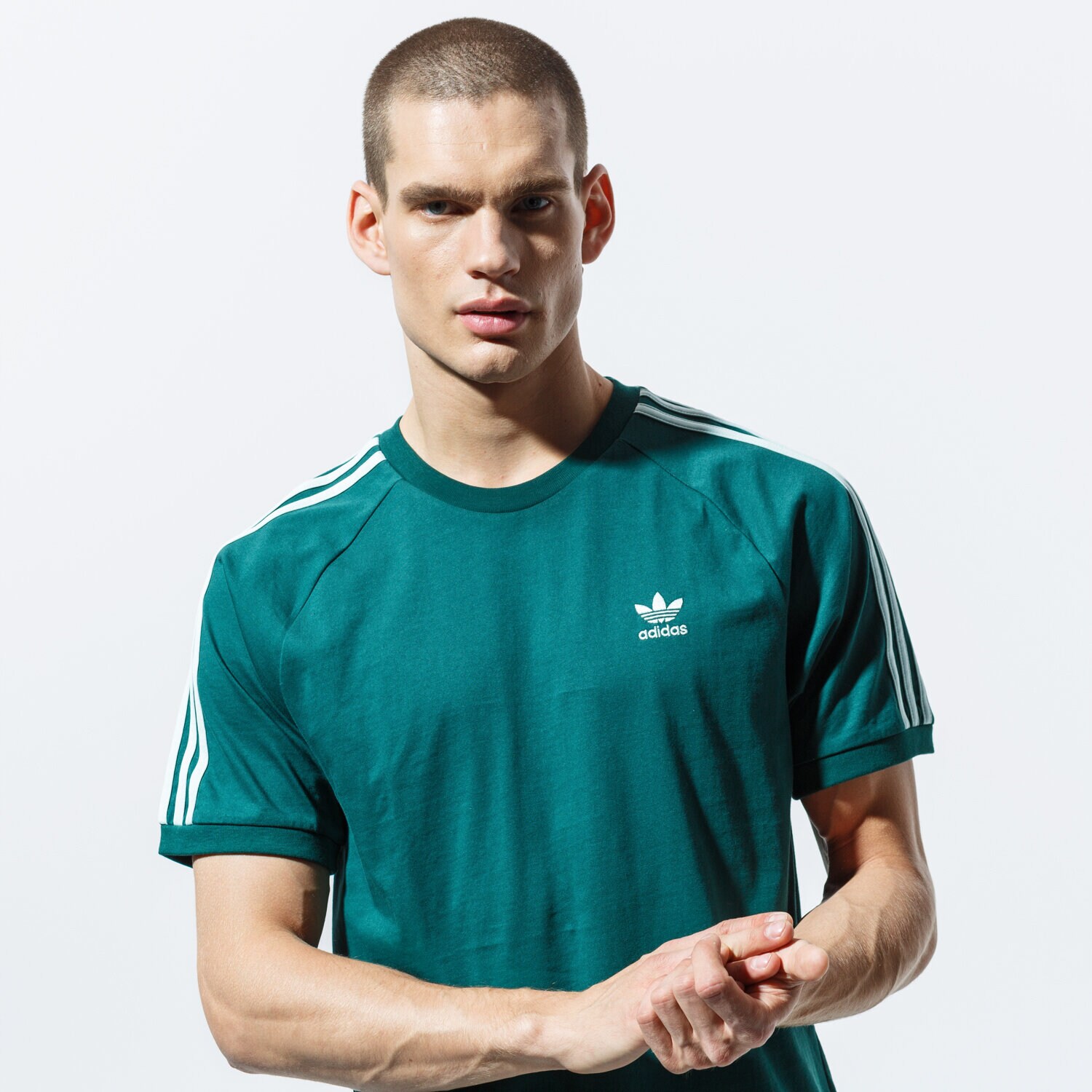 Koszulka, t-shirt sportowy męski ADIDAS T-SHIRT SS BLC 3-S TEE ED5956 ZIELONY
