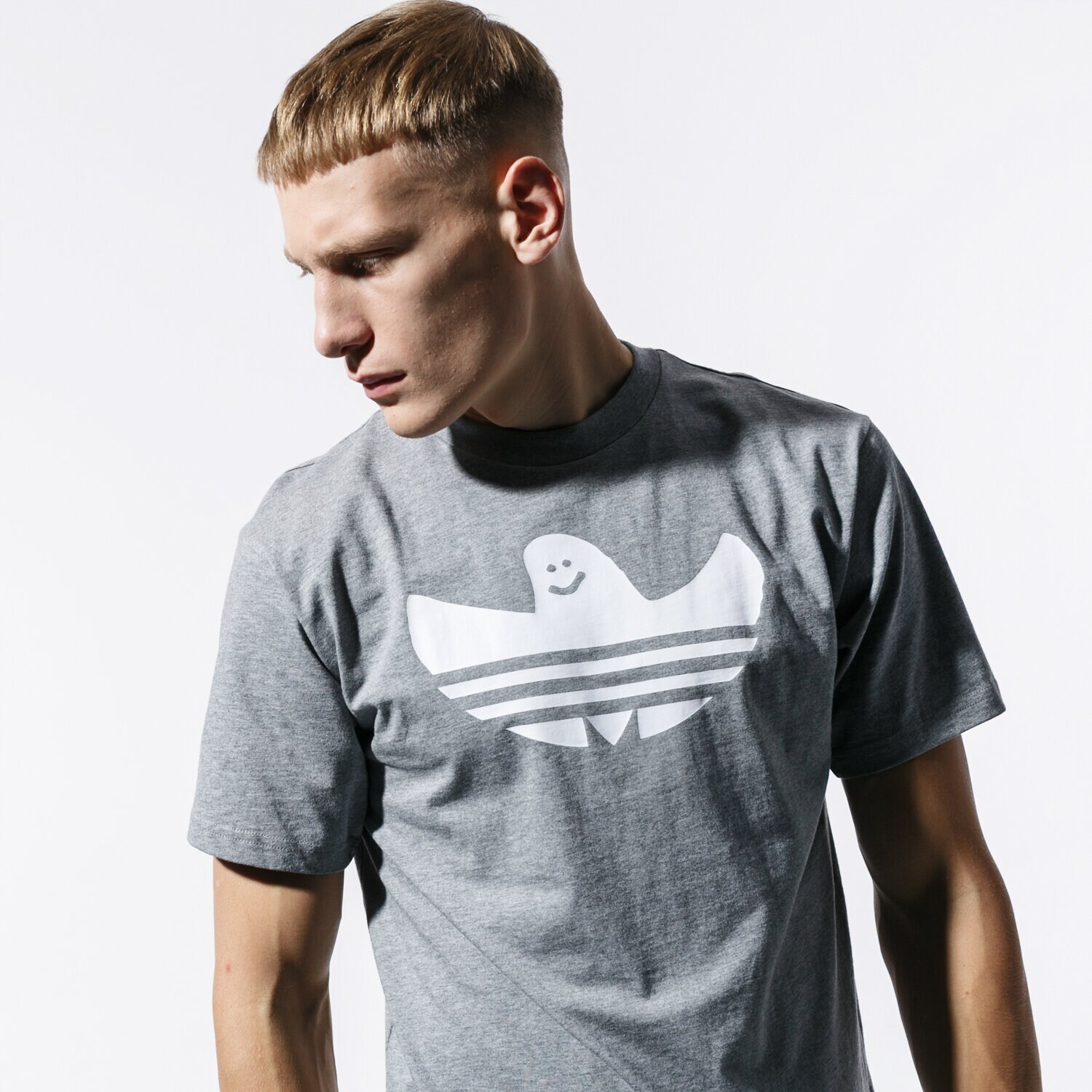 Koszulka, t-shirt sportowy męski ADIDAS T-SHIRT SS SHMOO TEE EC7372 SZARY