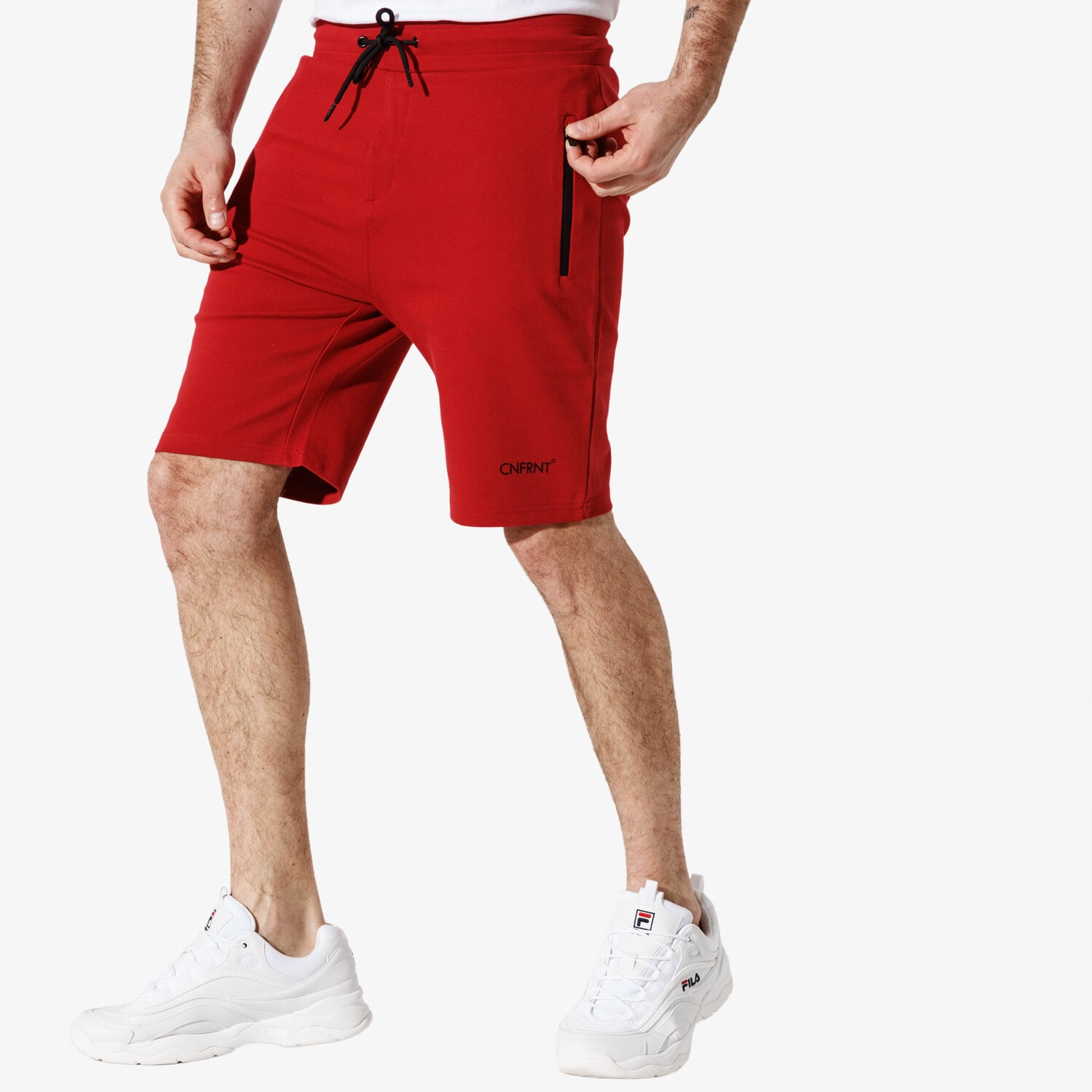 Krótkie spodenki, szorty męskie CONFRONT SZORTY CNF ELASTIC SHORTS CF19SZM33001 CZERWONY