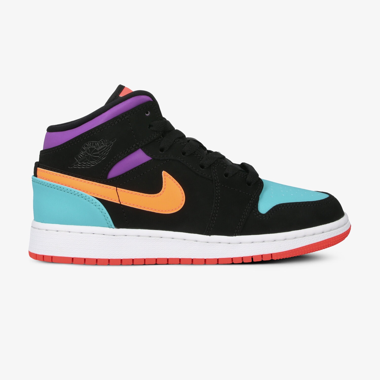 Buty sneakersy dla dzieci AIR JORDAN 1 MID GS 554725-083 CZARNY