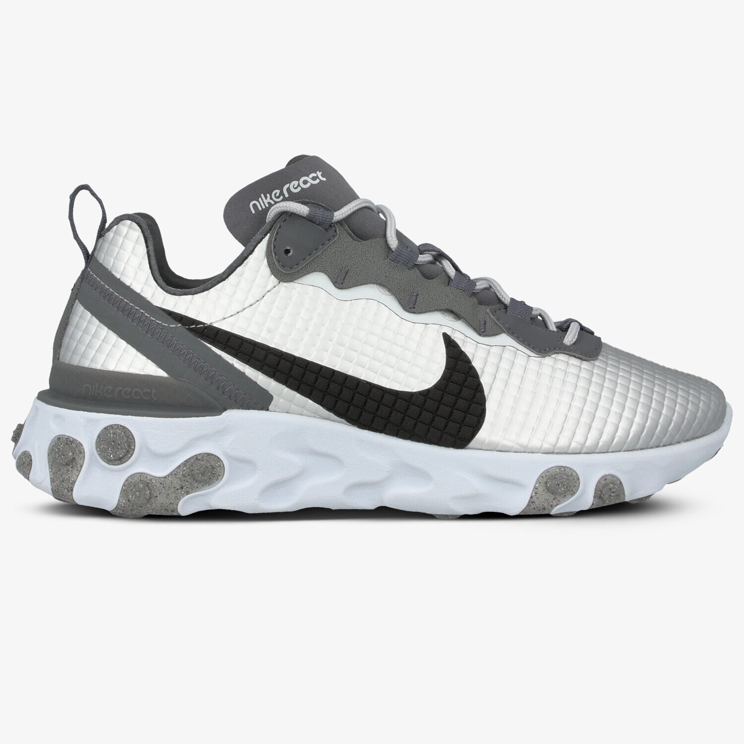 Buty sneakersy męskie NIKE REACT ELEMENT 55 PRM CI3835-001 SREBRNY