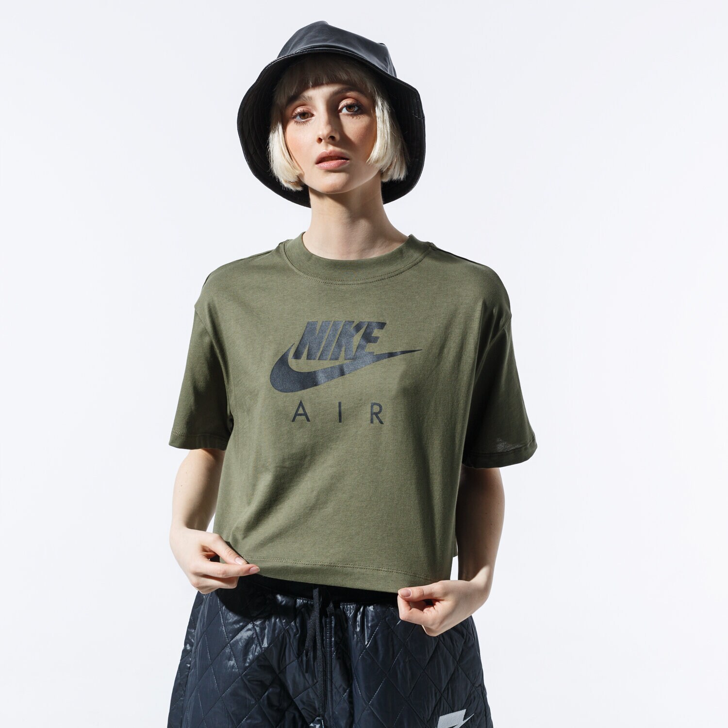 Koszulka, t-shirt damski NIKE T-SHIRT W NSW AIR TOP SS BV4777-222 KHAKI