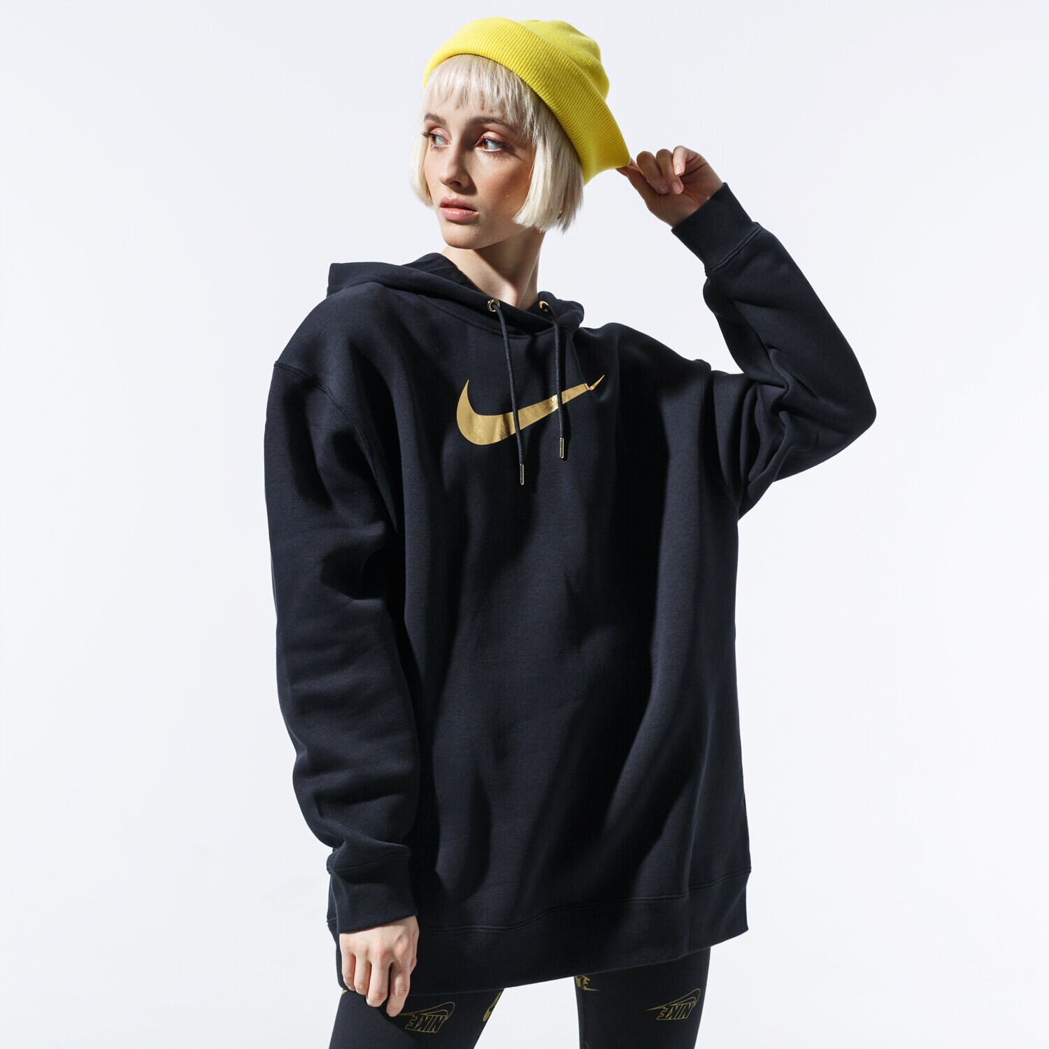Bluza damska NIKE BLUZA Z KAPTUREM W NSW HOODIE BB OS SHINE BV4986-010 CZARNY