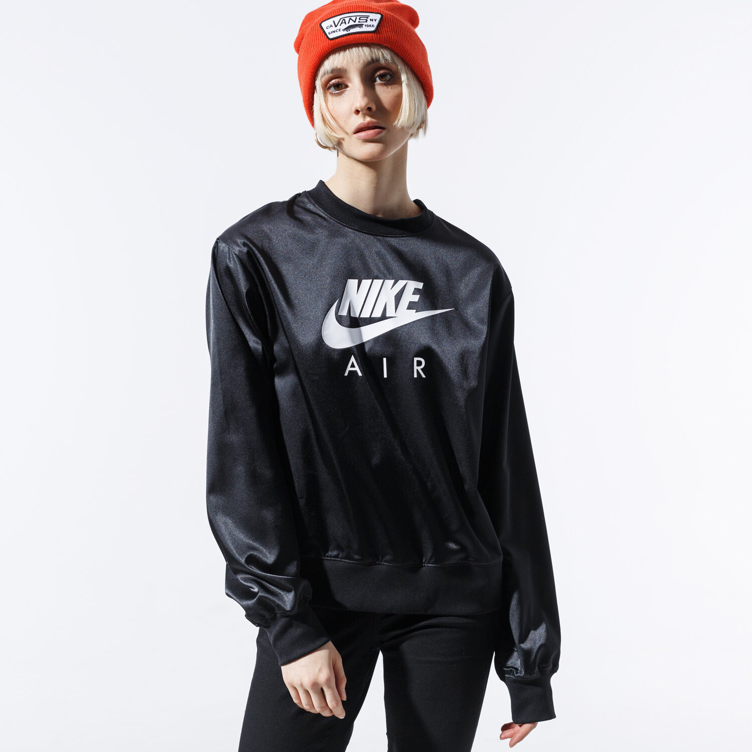Bluza damska NIKE BLUZA W NSW AIR CREW SATIN BV5130-010 CZARNY