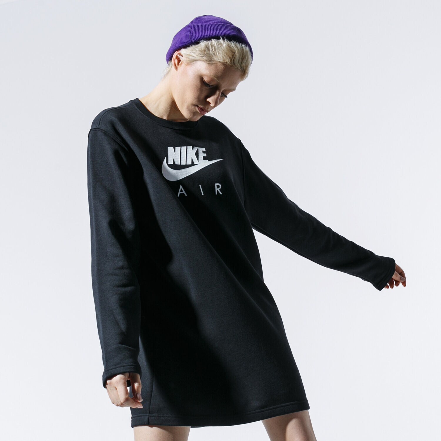 Bluza damska NIKE BLUZA W NSW AIR CREW DRESS BB FLC BV5134-010 CZARNY