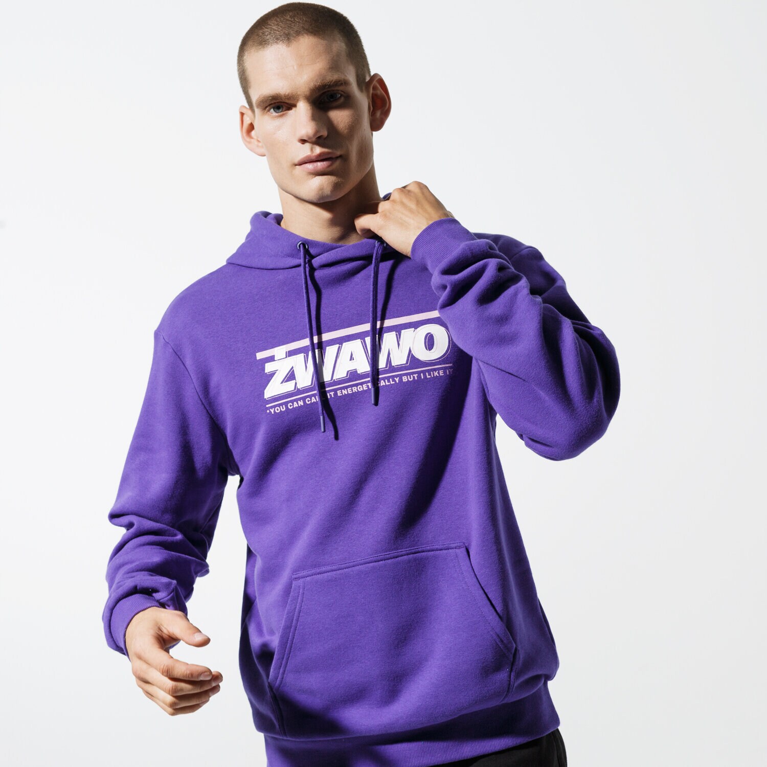 Bluza męska CONFRONT BLUZA SLOGAN PUR SWEATSHIRT CF39BLM32001 FIOLETOWY