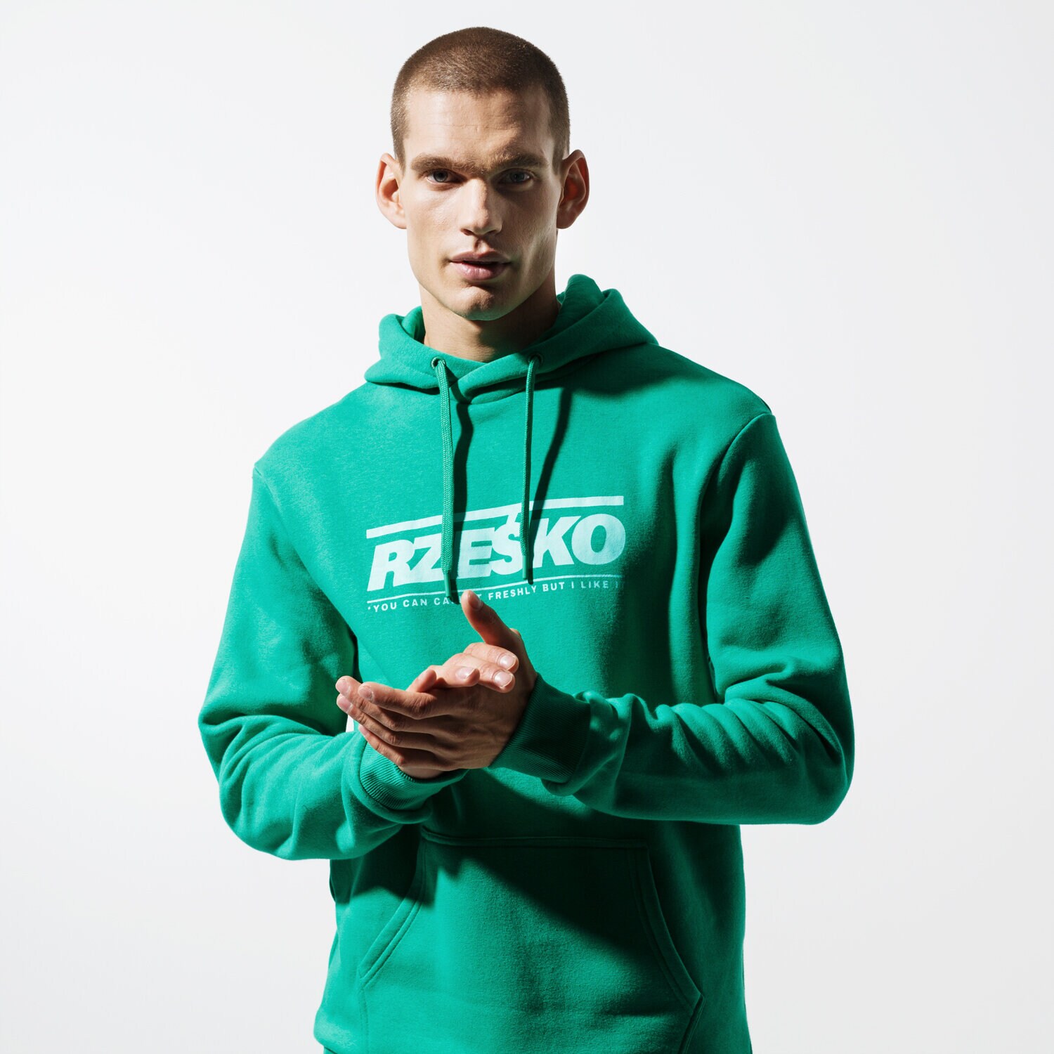 Bluza męska CONFRONT BLUZA SLOGAN GRN SWEATSHIRT CF39BLM32002 ZIELONY