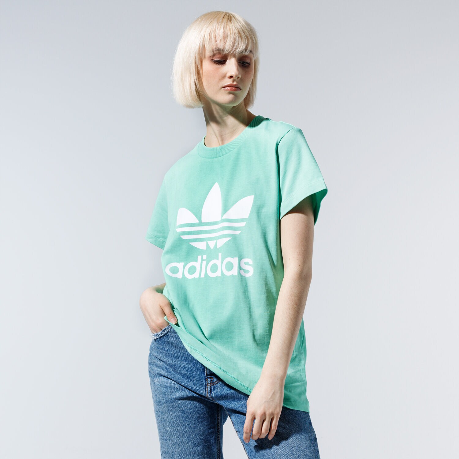 Koszulka, t-shirt damski ADIDAS T-SHIRT BOYFRIEND TEE FM3316 ZIELONY