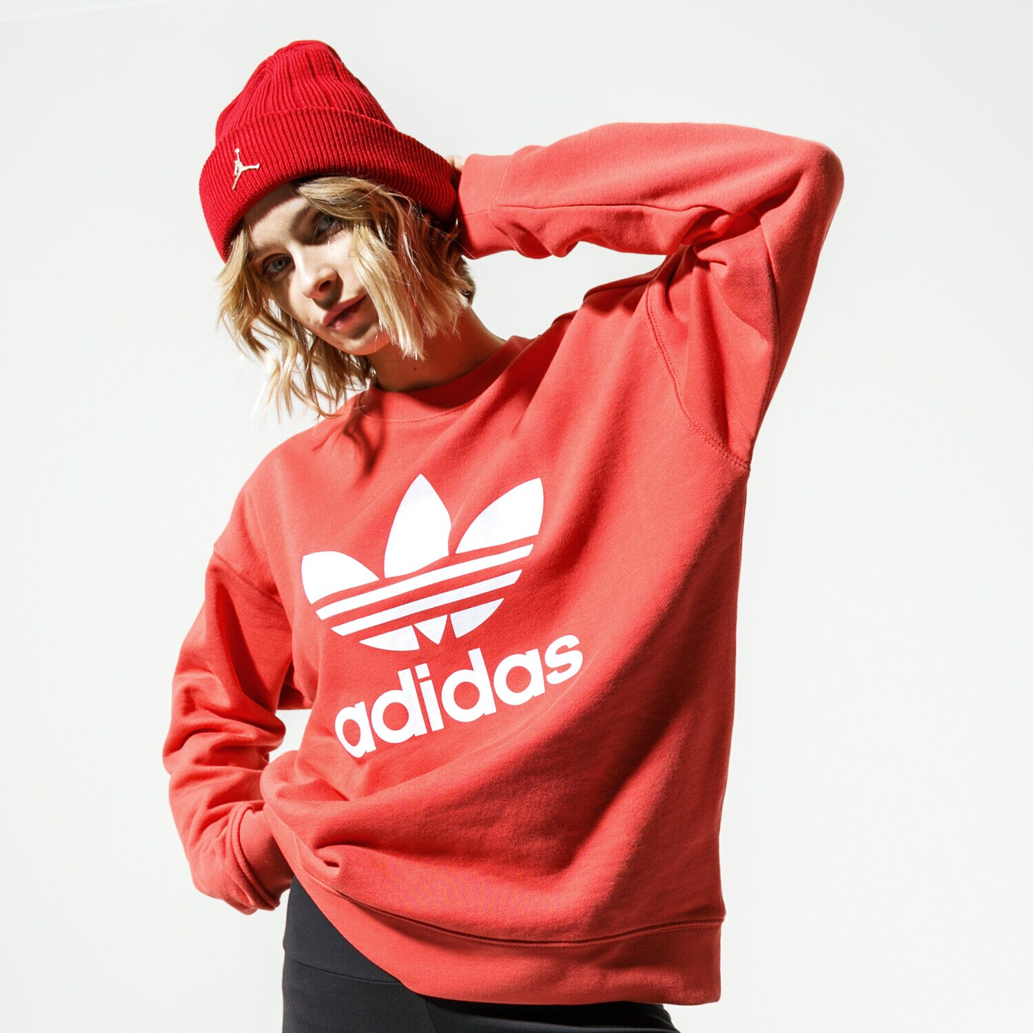 Bluza damska ADIDAS BLUZA TRF CREW SWEAT FM3291 CZERWONY