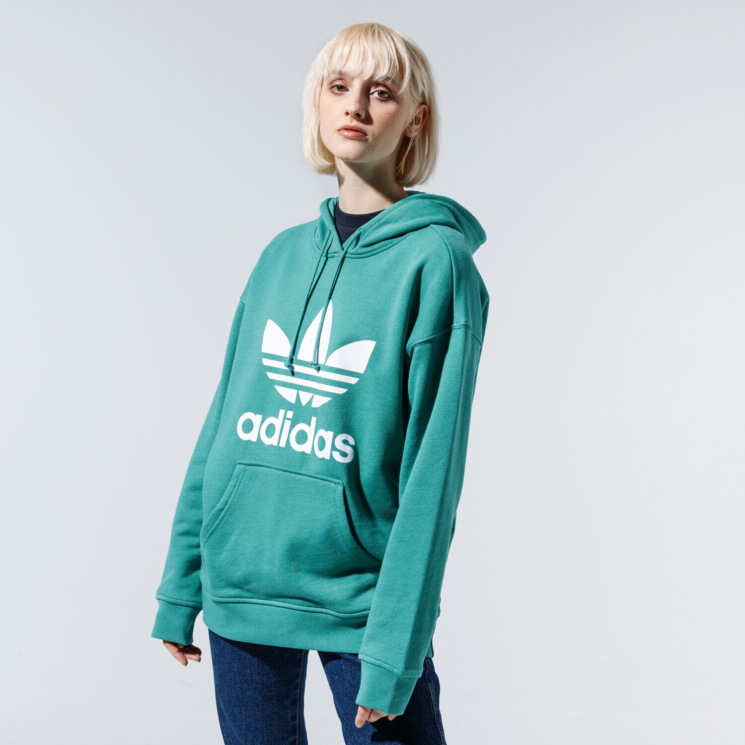Bluza damska ADIDAS BLUZA Z KAPTUREM TRF HOODIE FM3297 ZIELONY