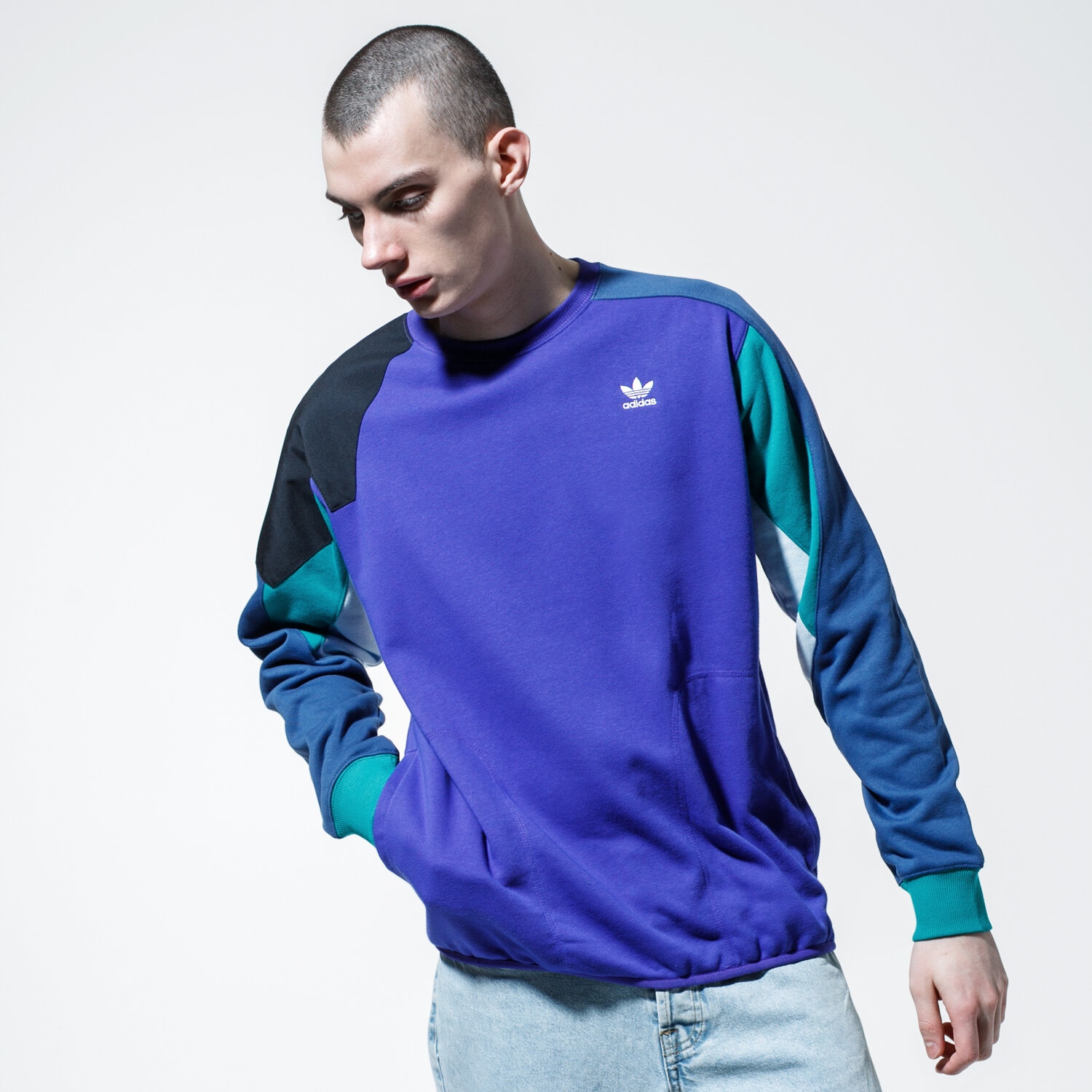 Bluza męska ADIDAS BLUZA SWEATSHIRT M FM3697 FIOLETOWY