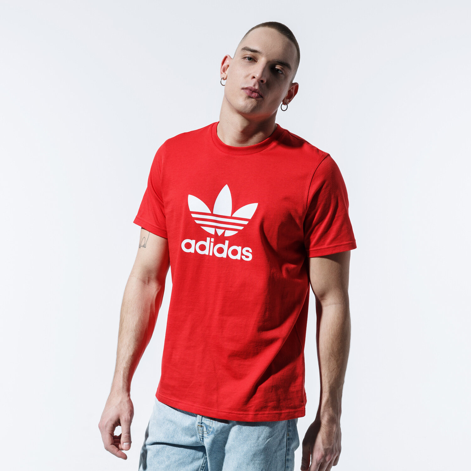 Koszulka, t-shirt sportowy męski ADIDAS T-SHIRT TREFOIL T-SHIRT FM3791 CZERWONY