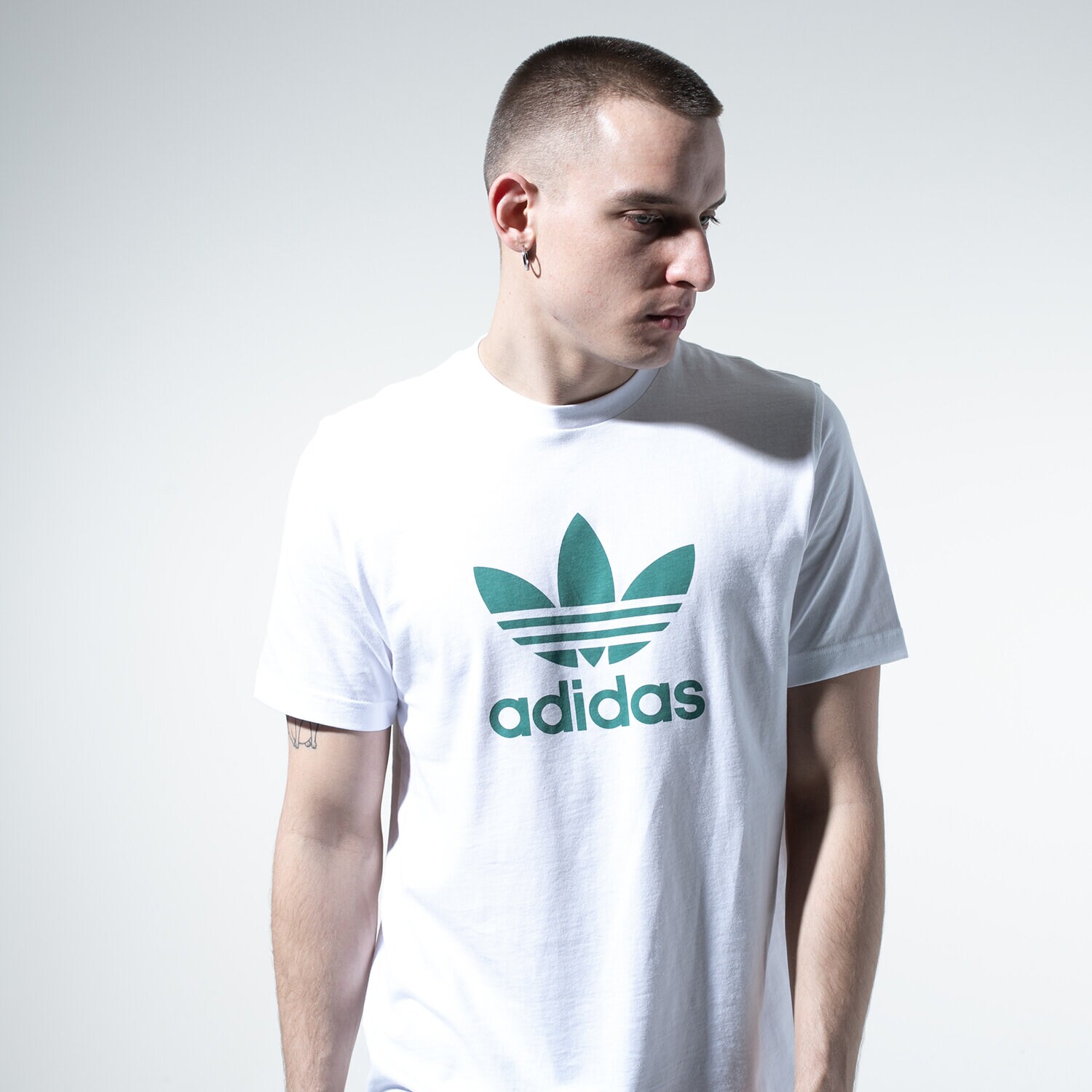 Koszulka, t-shirt sportowy męski ADIDAS T-SHIRT TREFOIL T-SHIRT FM3789 BIAŁY