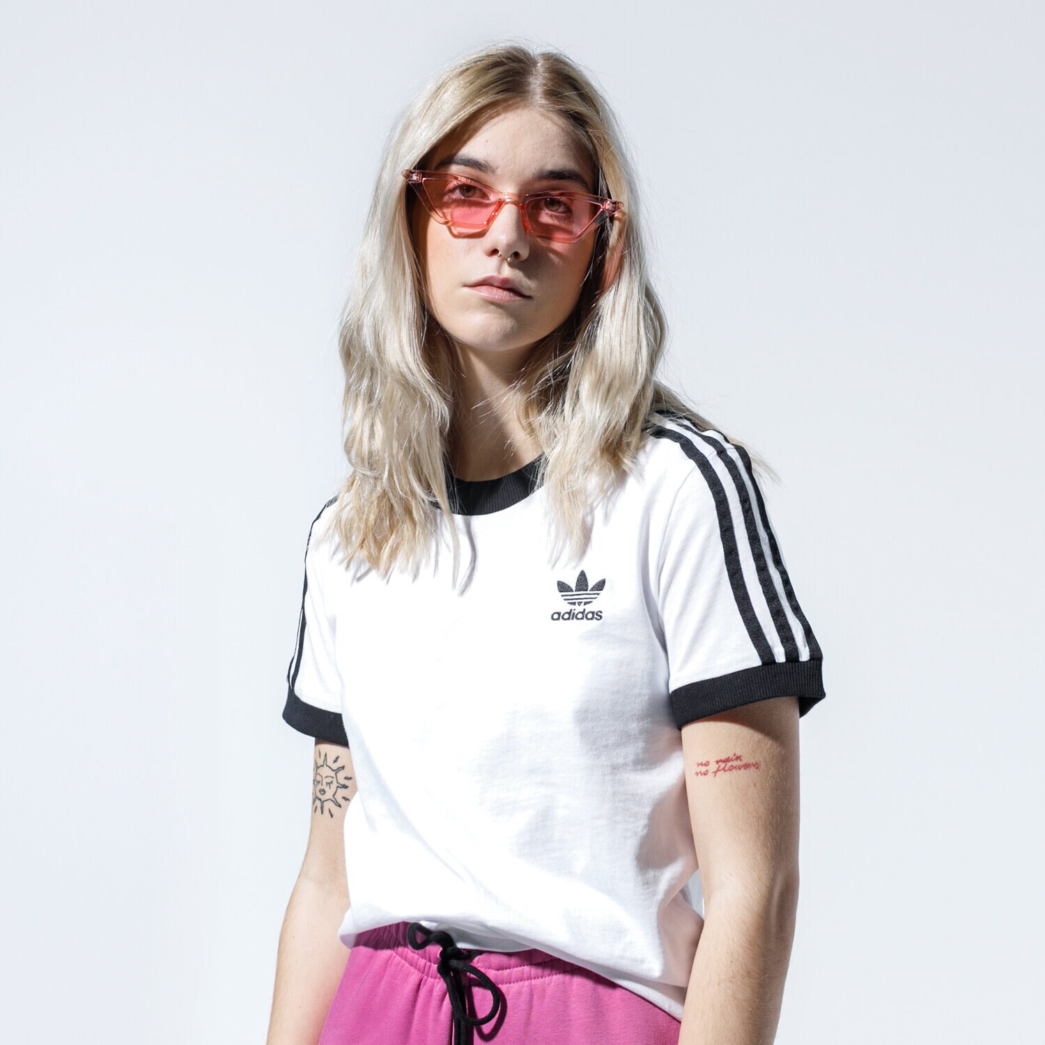 Koszulka, t-shirt damski ADIDAS T-SHIRT 3 STR TEE ED7483 BIAŁY