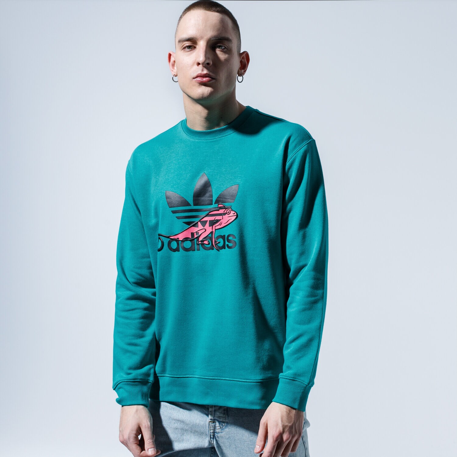 Bluza męska ADIDAS BLUZA SWEATSHIRT FM3702 ZIELONY