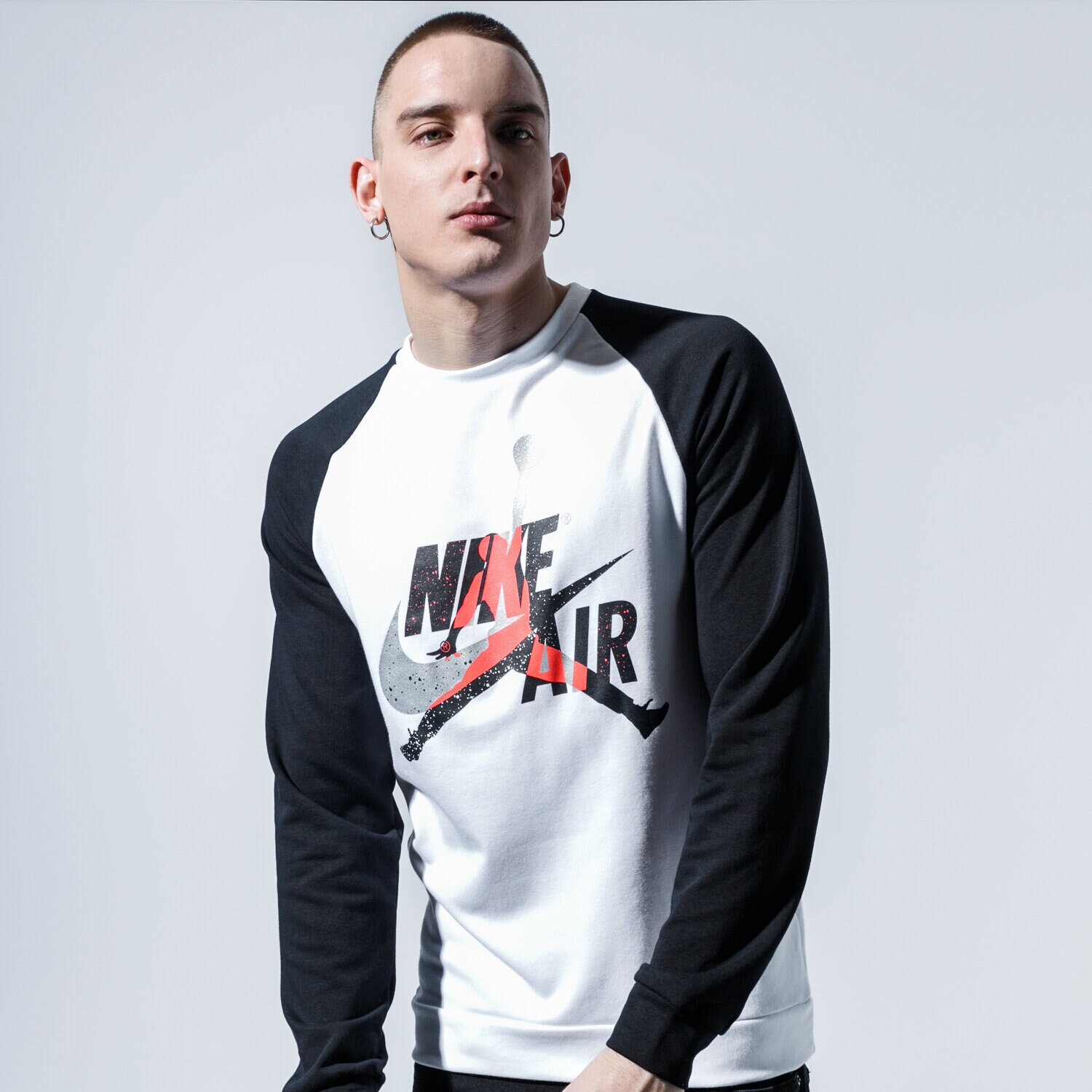 Bluza męska JORDAN BLUZA M J JUMPMAN CLSCS FLC CREW CK2848-100 BIAŁY