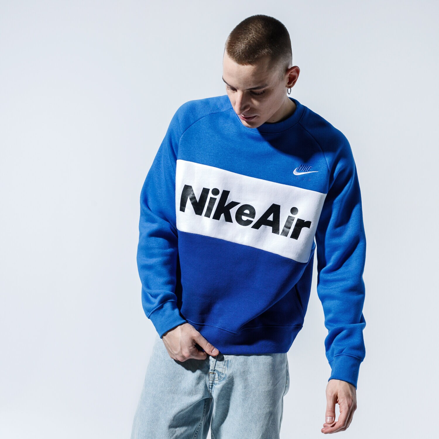 Bluza męska NIKE BLUZA AIR CJ4827-480 NIEBIESKI