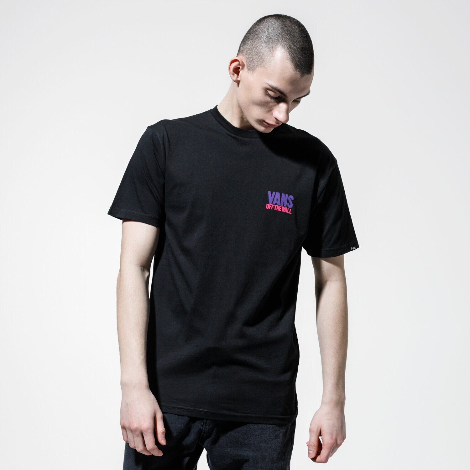Koszulka, t-shirt sportowy męski VANS T-SHIRT MN EYES OPEN SS BLACK VN0A49Q5BLK1 CZARNY