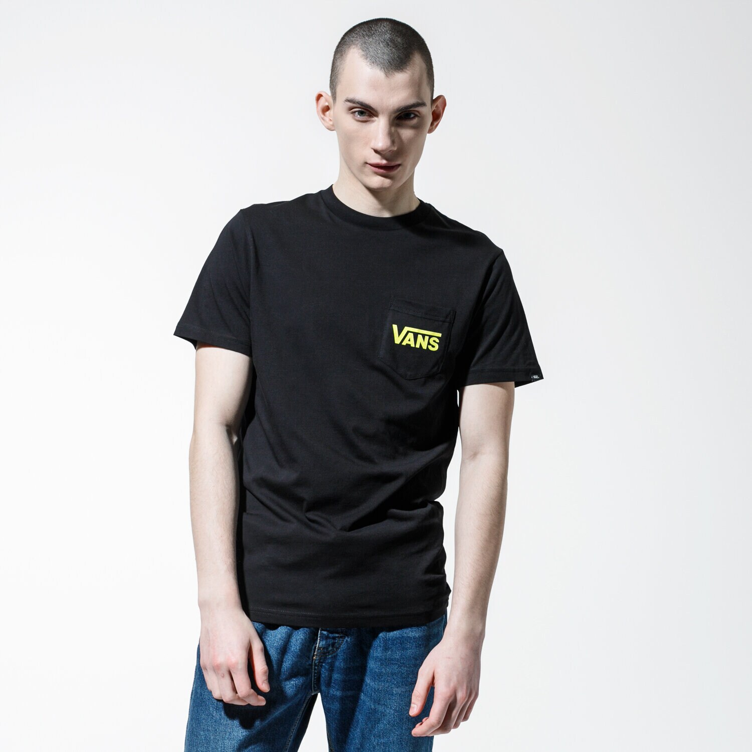 Koszulka, t-shirt sportowy męski VANS T-SHIRT MN OTW CLASSIC BLACK/SULPHUR SPRING VN0A2YQVW081 CZARNY