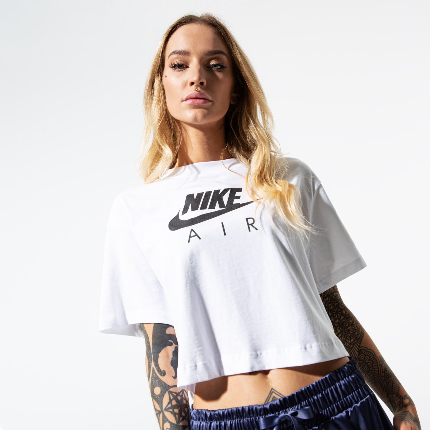 Koszulka, t-shirt damski NIKE T-SHIRT SS W NSW AIR TOP SS BV4777-100 BIAŁY