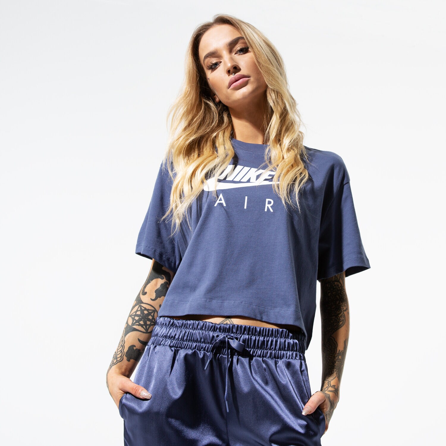 Koszulka, t-shirt damski NIKE T-SHIRT SS W NSW AIR TOP SS BV4777-557 FIOLETOWY