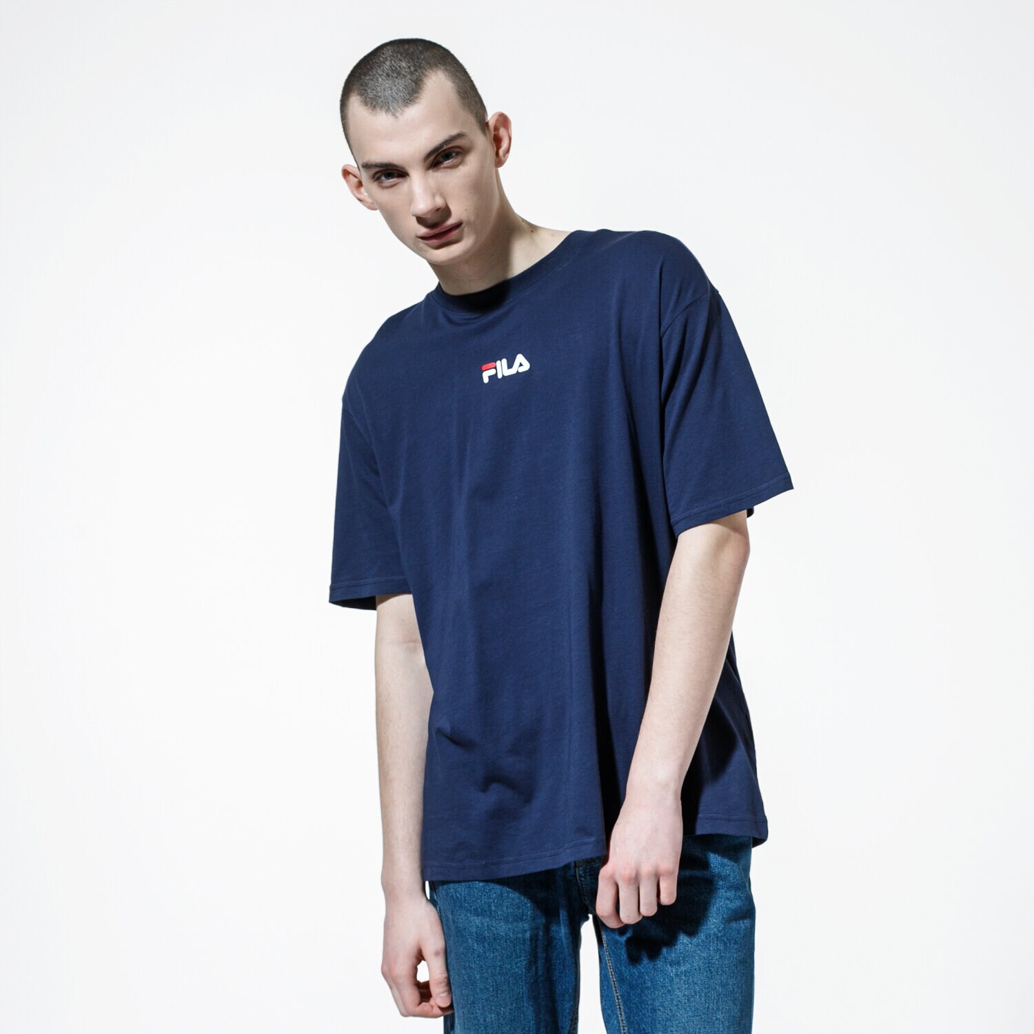 Koszulka, t-shirt sportowy męski FILA T-SHIRT BENDER TEE 687484170 GRANATOWY