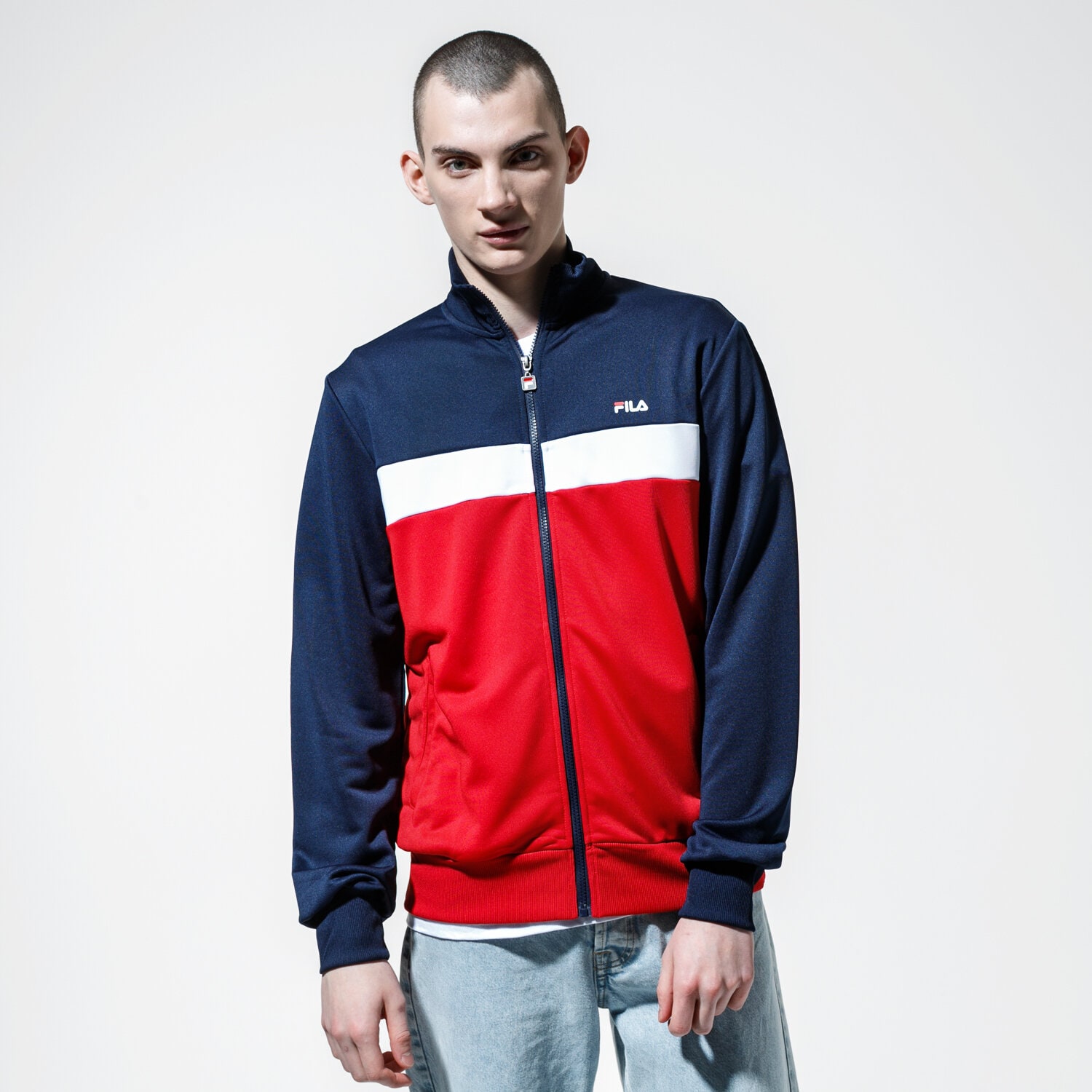 Bluza męska FILA BLUZA ROZPINANA SANGA TRACK JACKET 687476G06 GRANATOWY