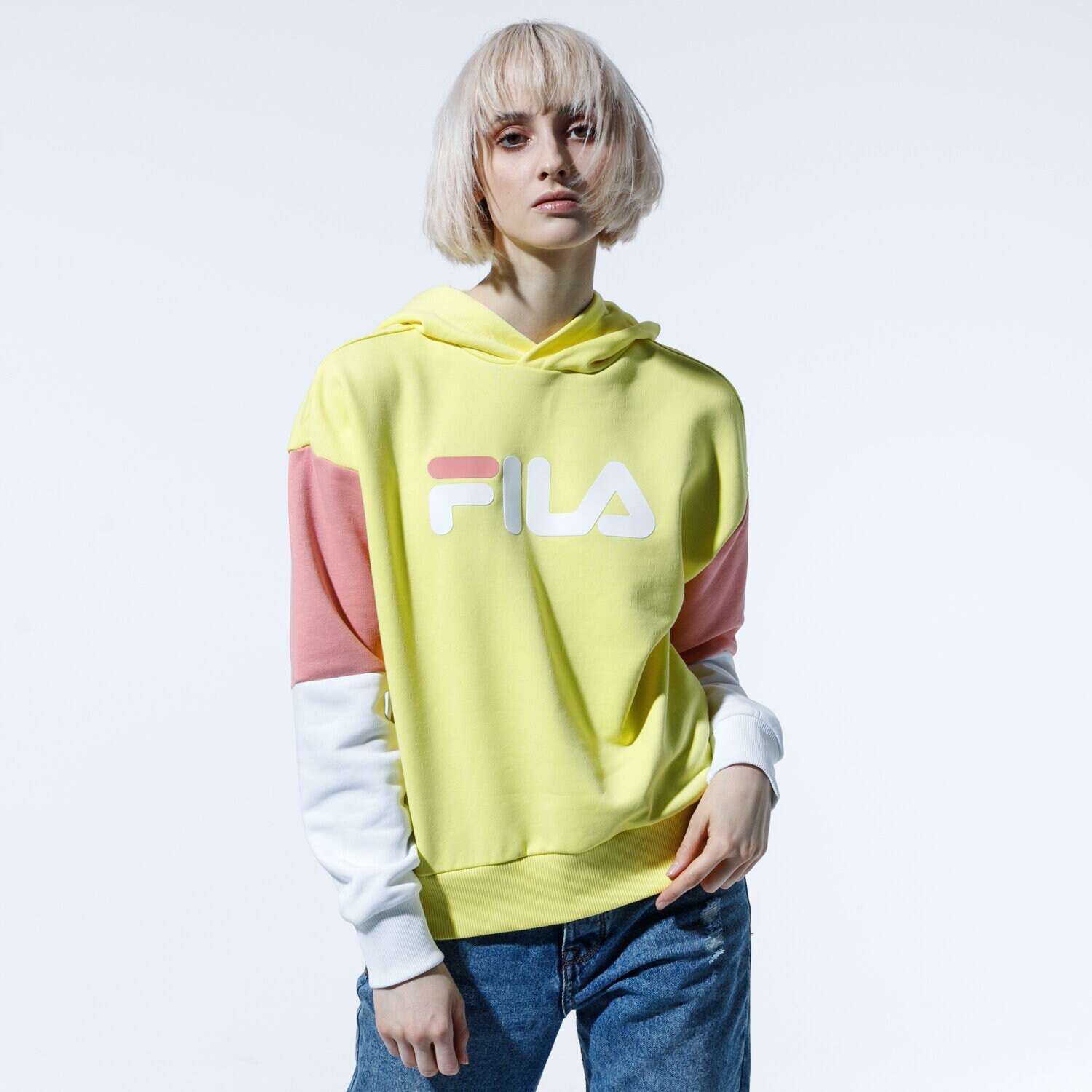 Bluza damska FILA BLUZA Z KAPTUREM BLOCKS AND LOGOS 687496A467 ŻÓŁTY