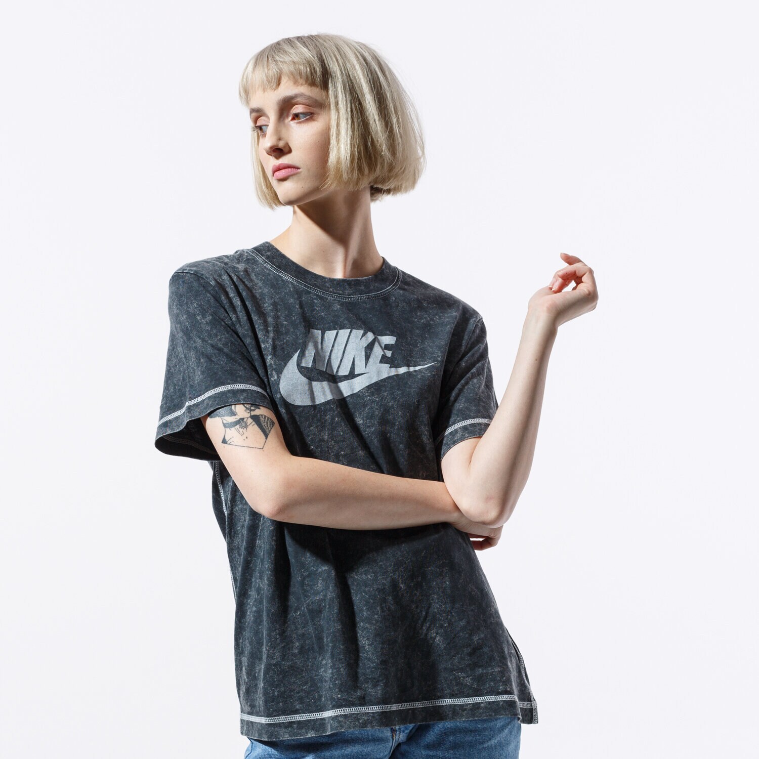 Koszulka, t-shirt damski NIKE T-SHIRT SS W NSW SS TOP REBEL CD5788-010 CZARNY