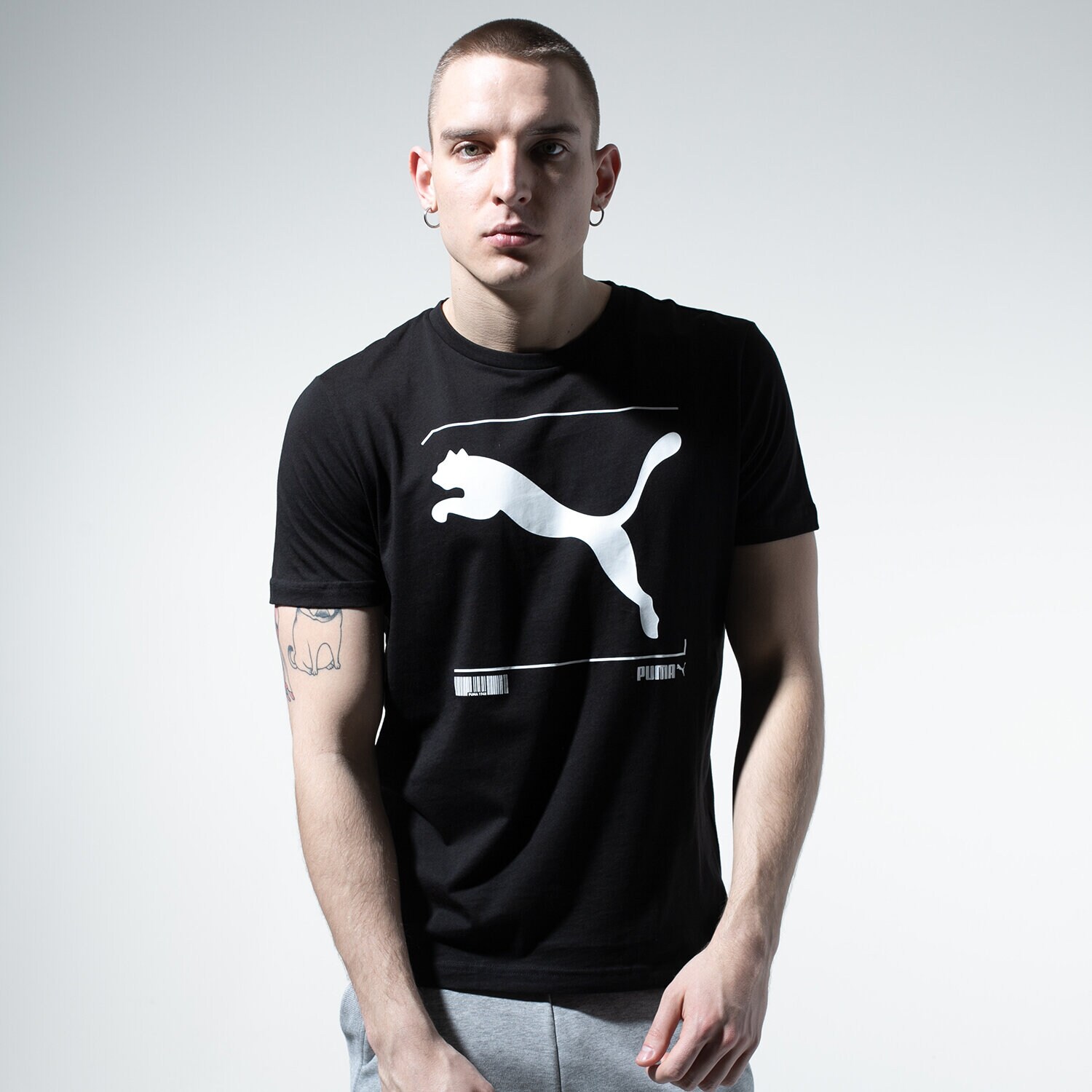 Koszulka, t-shirt sportowy męski PUMA T-SHIRT NU-TILITY GRAPHIC TEE 58155201 CZARNY
