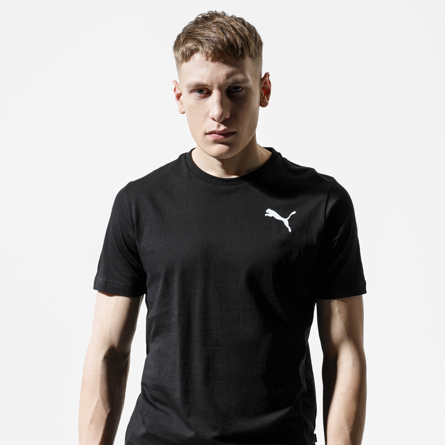 Koszulka, t-shirt sportowy męski PUMA T-SHIRT ESS SMALL LOGO TEE 85174121 CZARNY