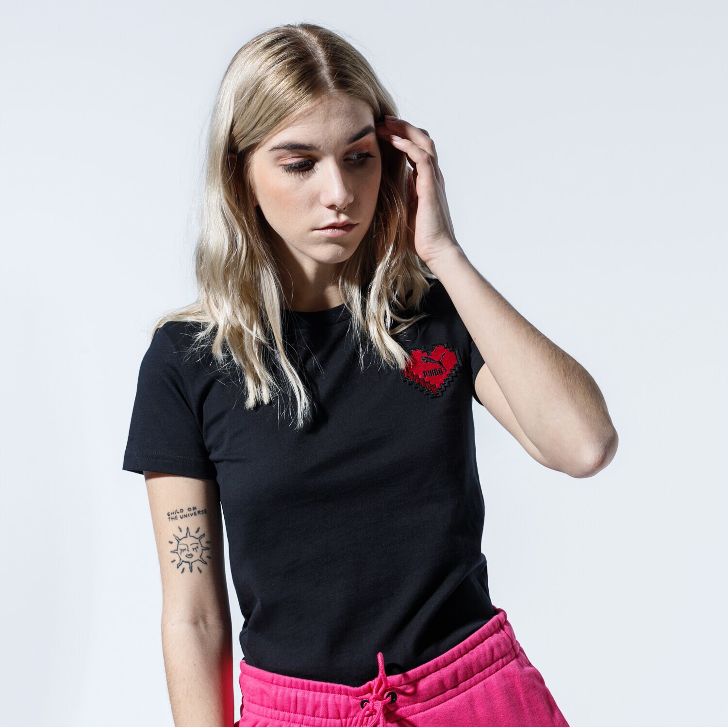 Koszulka, t-shirt damski PUMA T-SHIRT DIGITAL LOVE TEE 59706801 BIAŁY