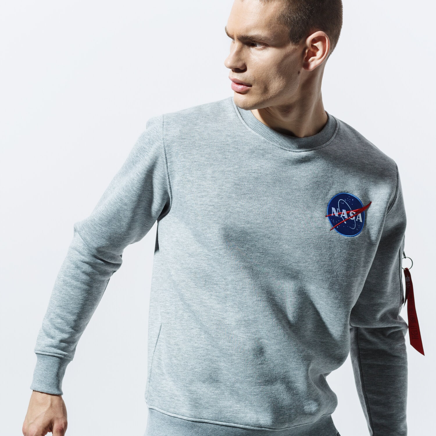 Bluza męska ALPHA INDUSTRIES BLUZA SPACE SHUTTLE SWEATER 178307-17 SZARY