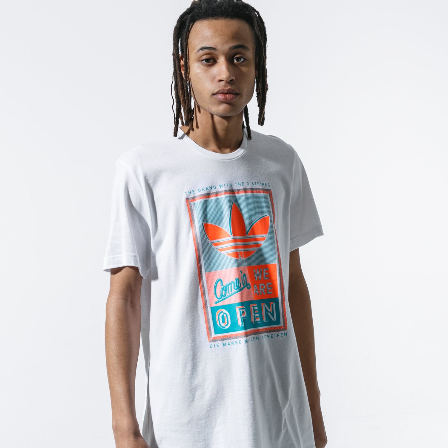 Koszulka, t-shirt sportowy męski ADIDAS T-SHIRT TONGUE LABEL TEE GJ9572 BIAŁY