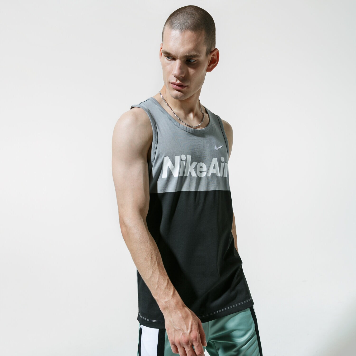 Koszulka, t-shirt sportowy męski NIKE TANK M NSW AIR TANK CQ5146-073 CZARNY
