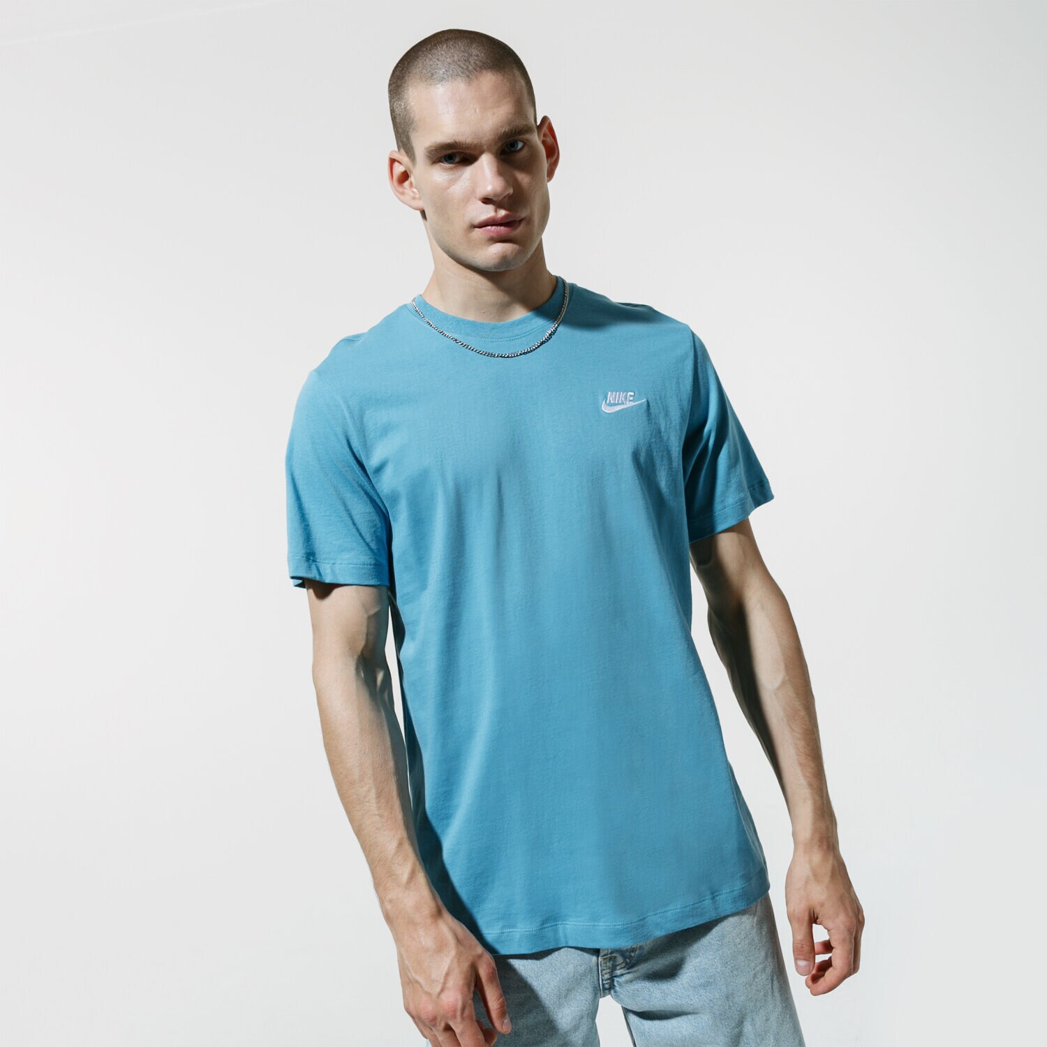Koszulka, t-shirt sportowy męski NIKE T-SHIRT SPORTSWEAR CLUB AR4997-424 NIEBIESKI