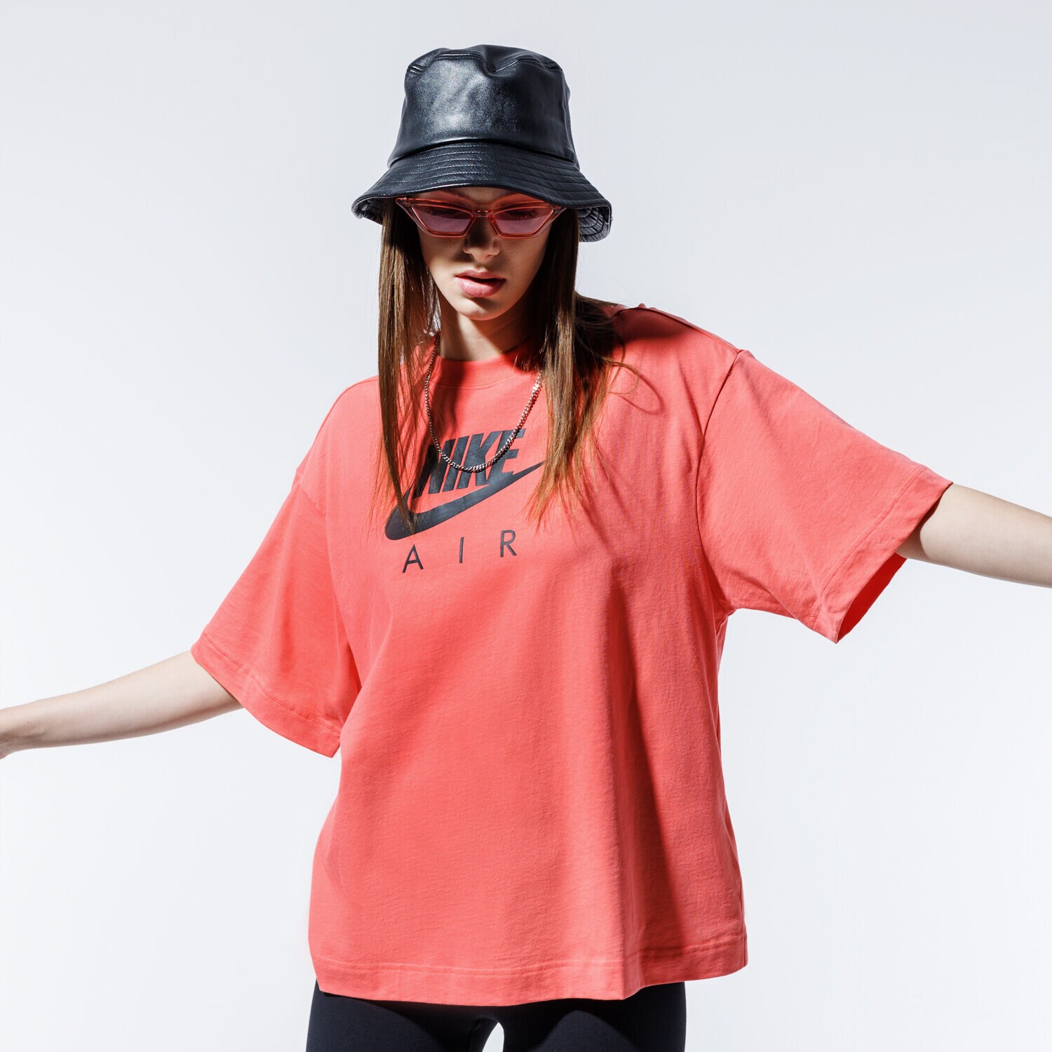 Koszulka, t-shirt damski NIKE T-SHIRT AIR CJ3105-814 KORALOWY