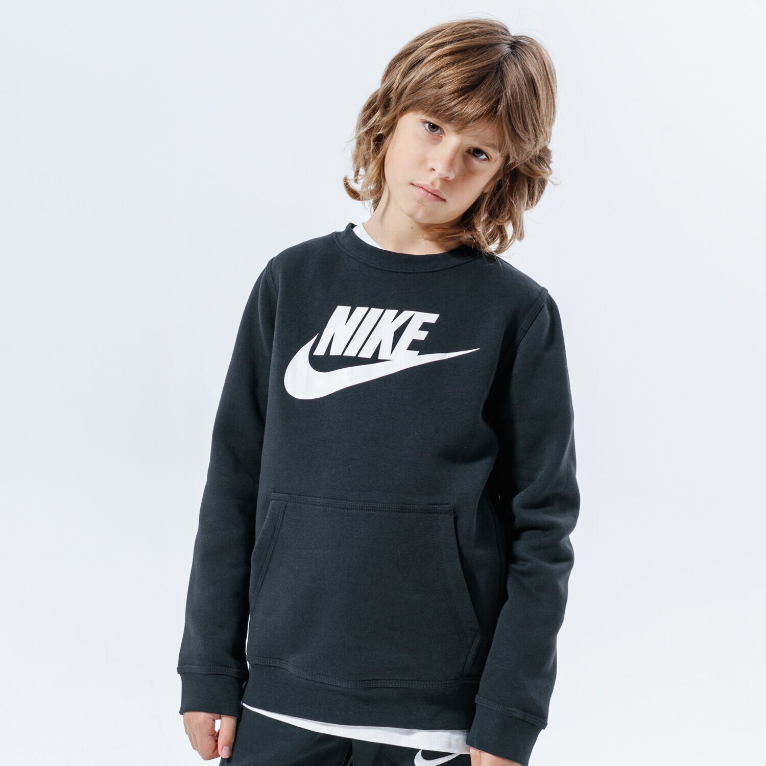 Sportowa bluza dziecięca NIKE BLUZA SPORTSWEAR CLUB FLEECE CJ7862-011 CZARNY