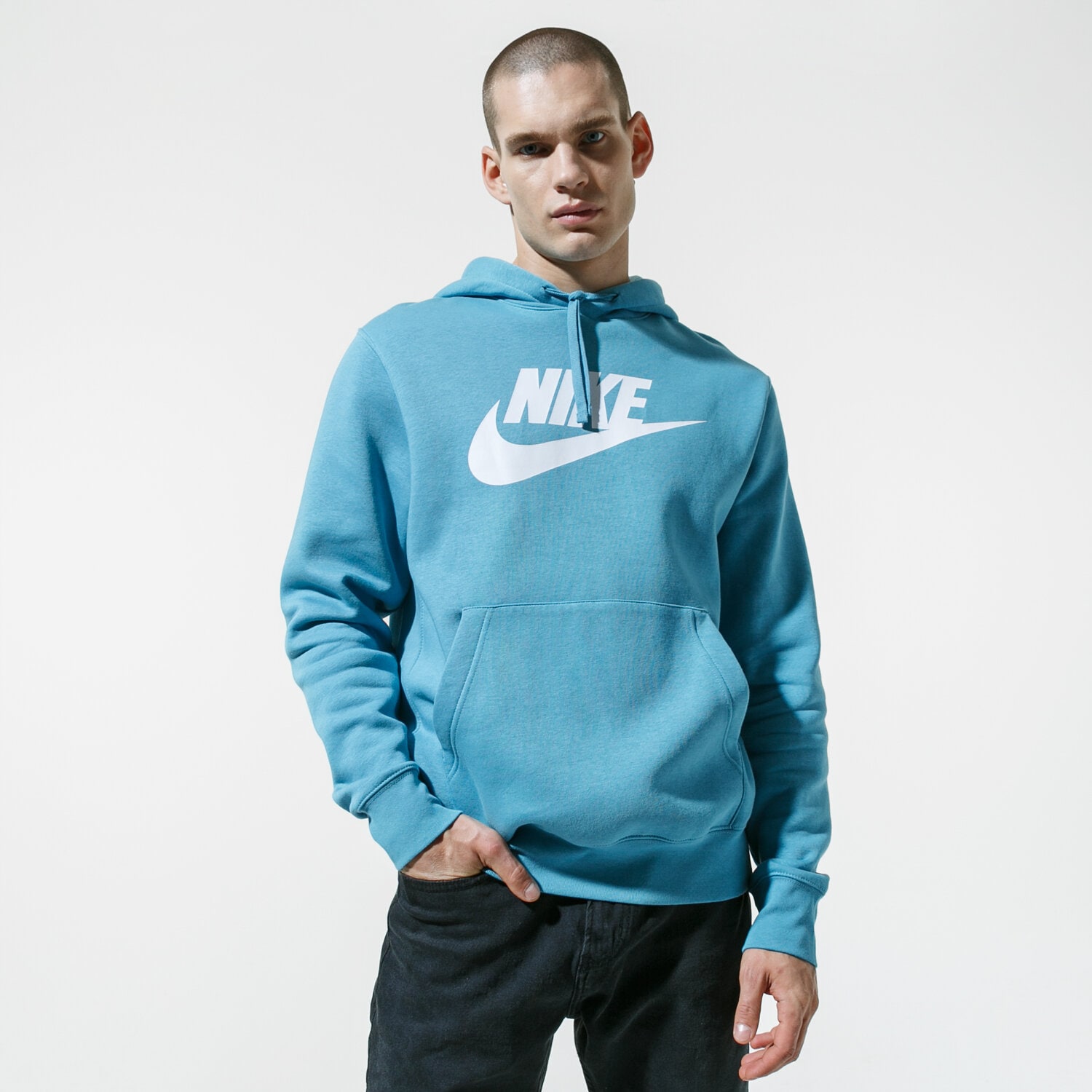 Bluza męska NIKE BLUZA Z KAPTUREM NIKE SPORTSWEAR CLUB FLEECE BV2973-424 NIEBIESKI
